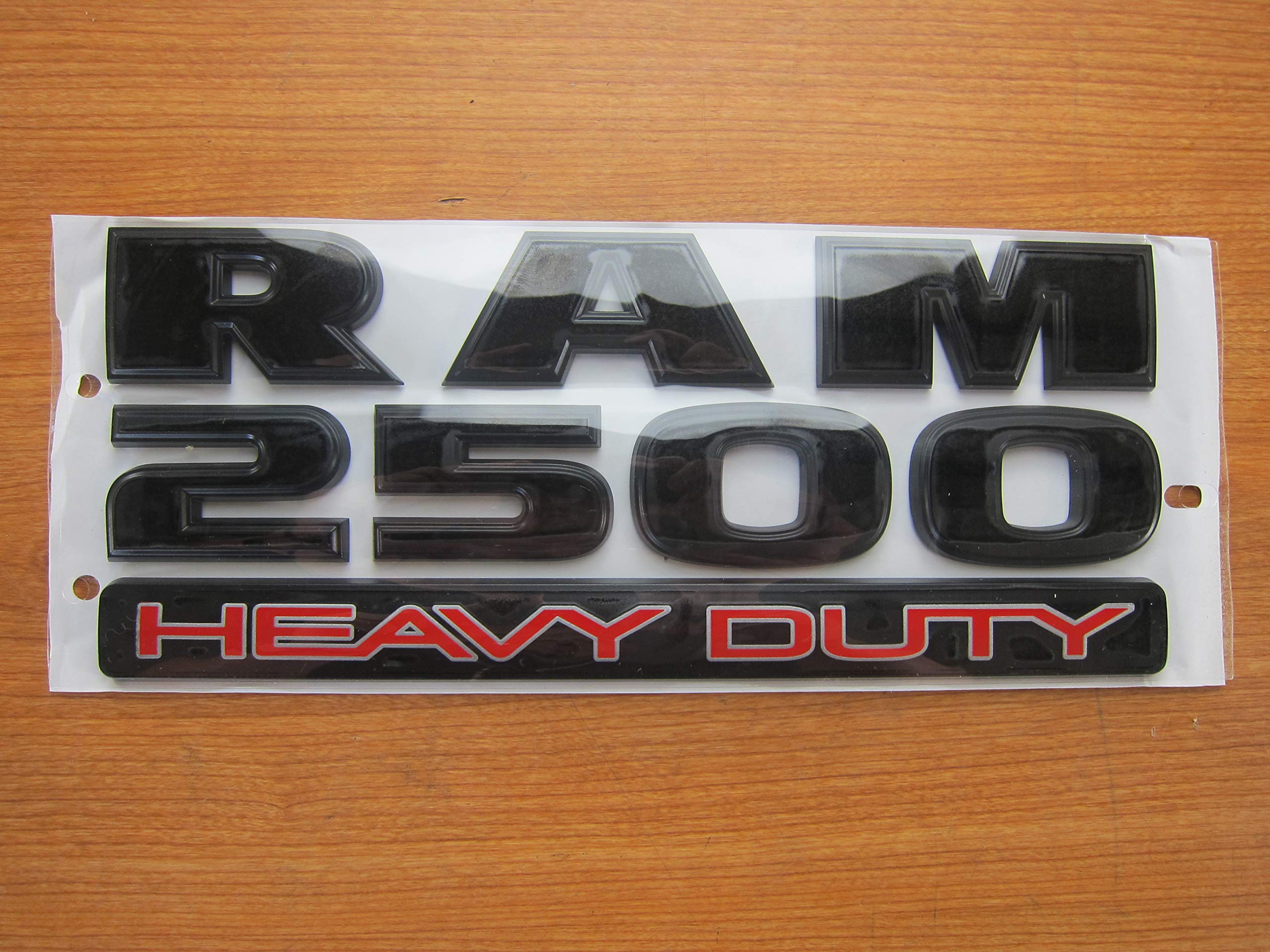 Ram 2500 Heavy Duty Flat Black & Red Lettering Nameplate New Mopar Oem
