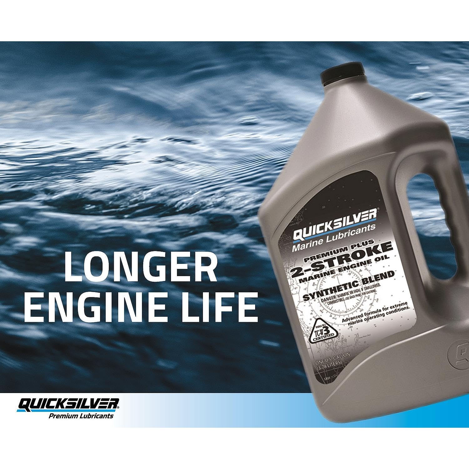 Quicksilver 858027Q01 Premium Plus 2-Cycle Outboard Oil, 1 Gallon