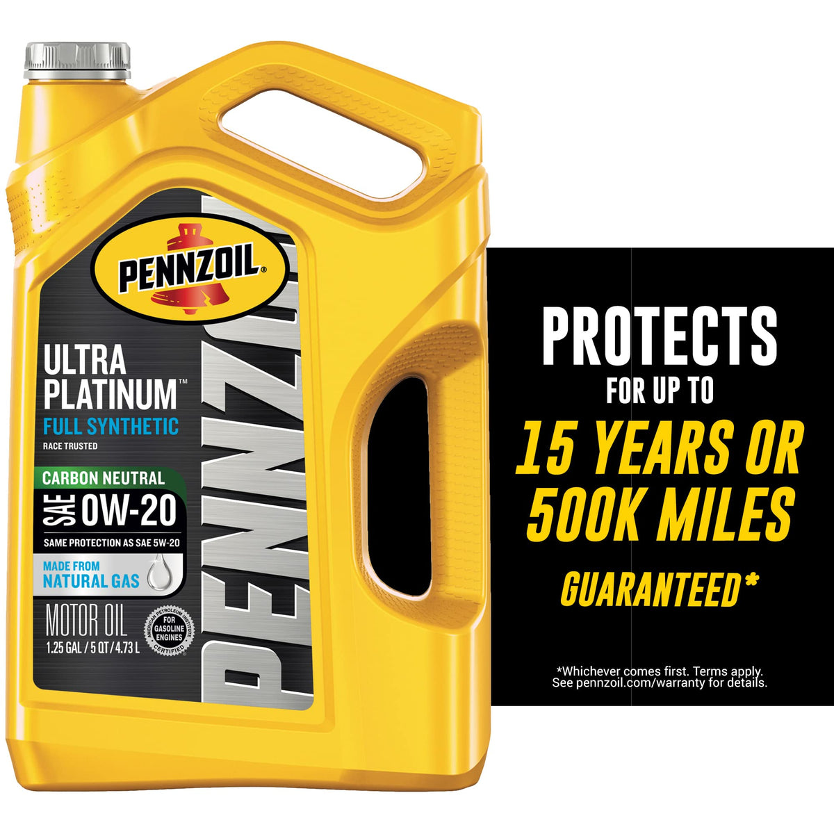 Pennzoil Ultra Platinum Full Synthetic 0W-20 Motor Oil (5-Quart, Case Of 3)