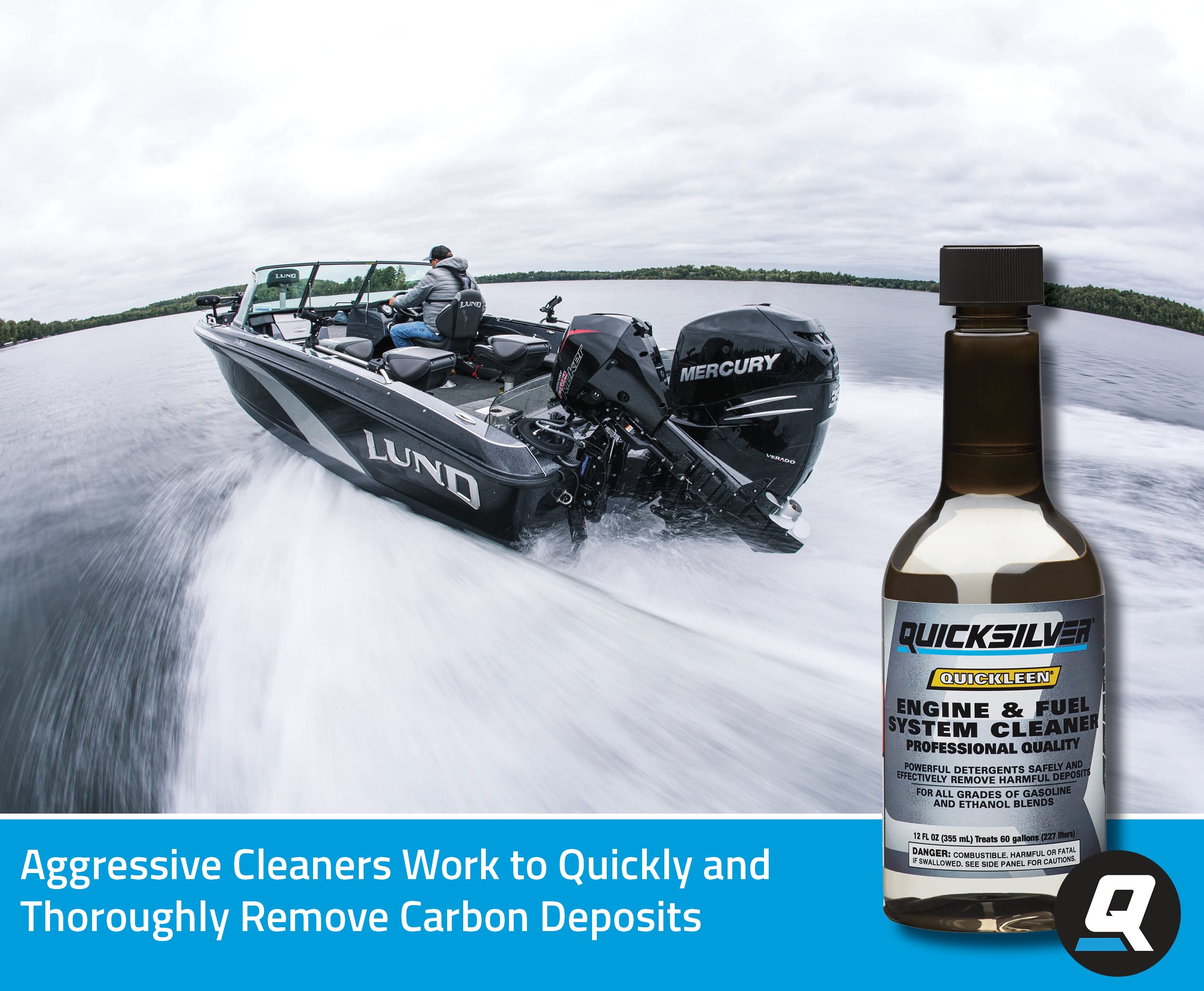 Quicksilver 8M0058681 Quickleen Engine And Fuel System Cleaner, 32 Oz.