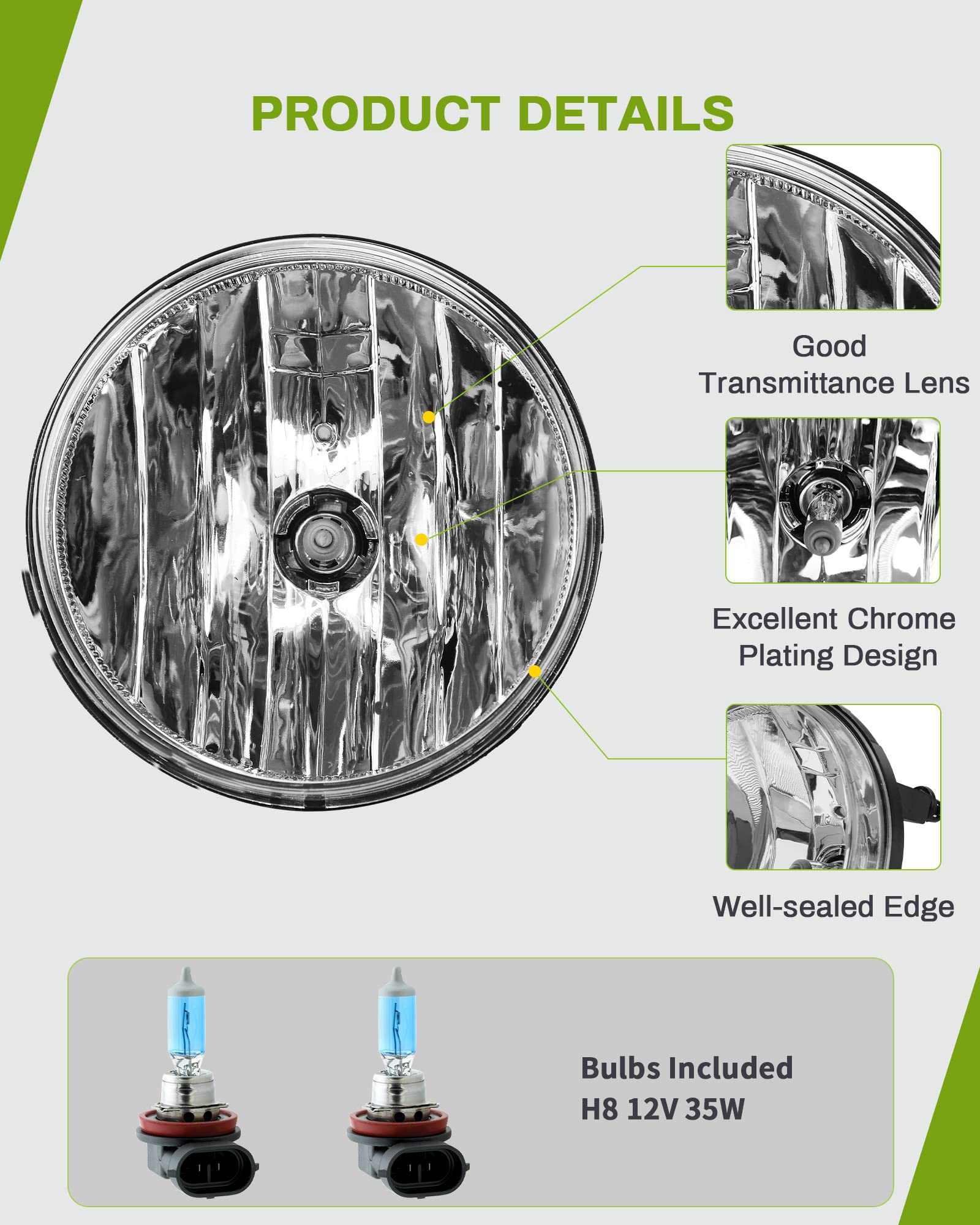 Autosaver88 Fog Lights Assembly Compatible Replacement With 2007 2008 2009 2010 2011 2012 2013 Gmc Sierra 1500 07 08 09 10 11 12