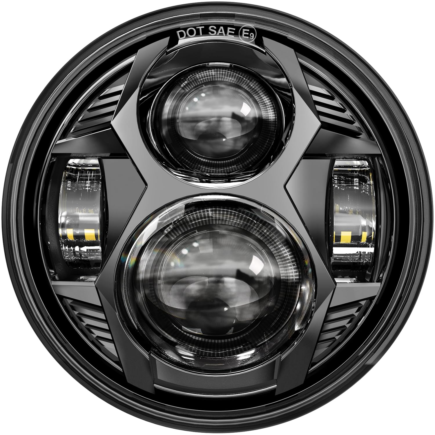 5.75 Inch Round Led Headlight 51W 5-3/4'' Headlight Compatible With Harley Dyna Sportster Iron 883 Street Rod Street Bob Softail