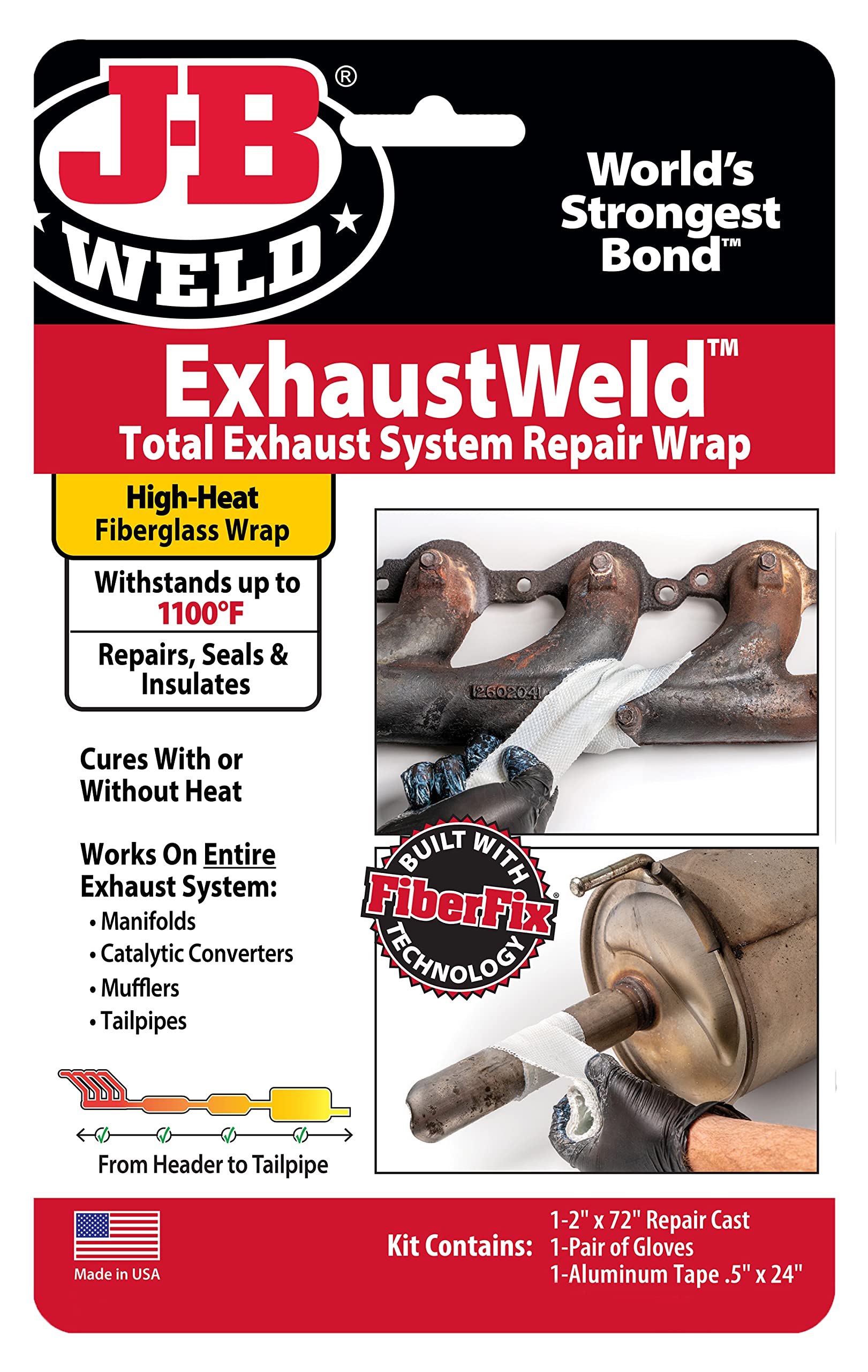 J-B Weld Exhaustweld 2 X 72 Repair Wrap, White