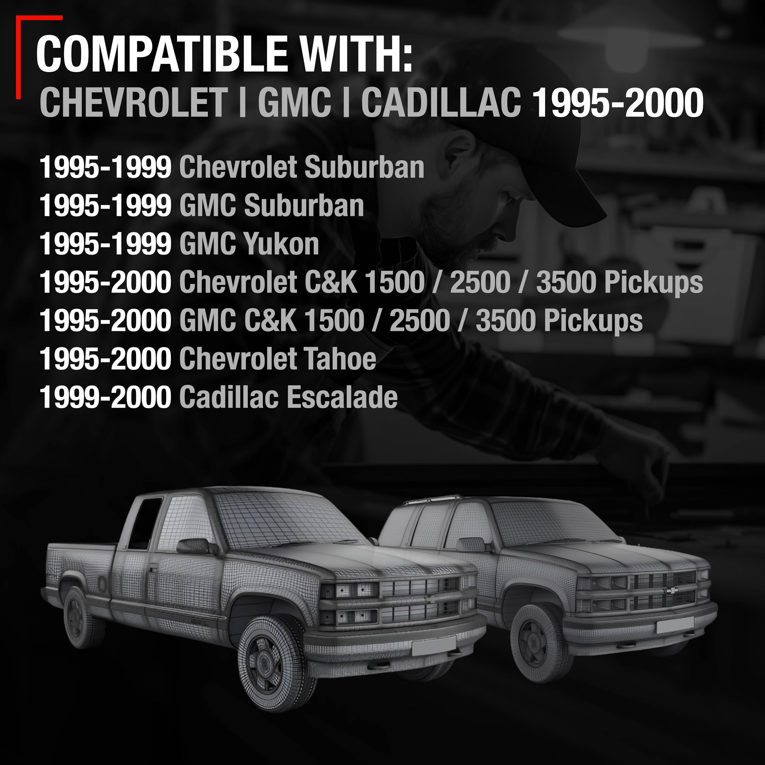 Exterior Front Passenger Door Handle, Upgraded Metal - Compatible With 1994-2002 Chevrolet C/K Silverado Suburban Tahoe Blazer;