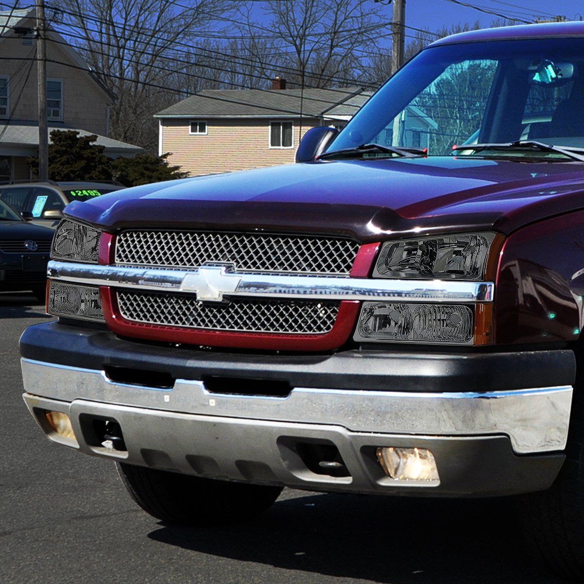 Dna Motoring Hl-Oh-Cs03-4P-Sm-Am Smoke Lens Amber Headlights Compatible With 2003-2006 Chevy Silverado/Avalanche