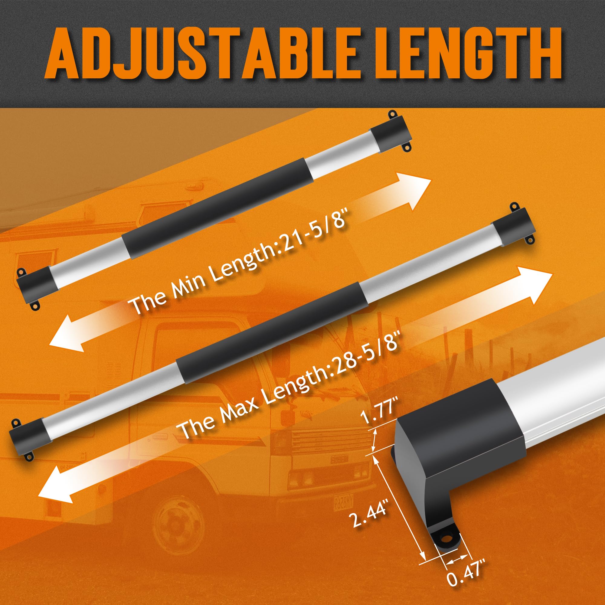 Tonda Rv Screen Door Handle, Rv Door Handle Grab Bar For Travel Trailer Camper Motorhome, Adjustable From 21-5/8 Inch To 28-5/8