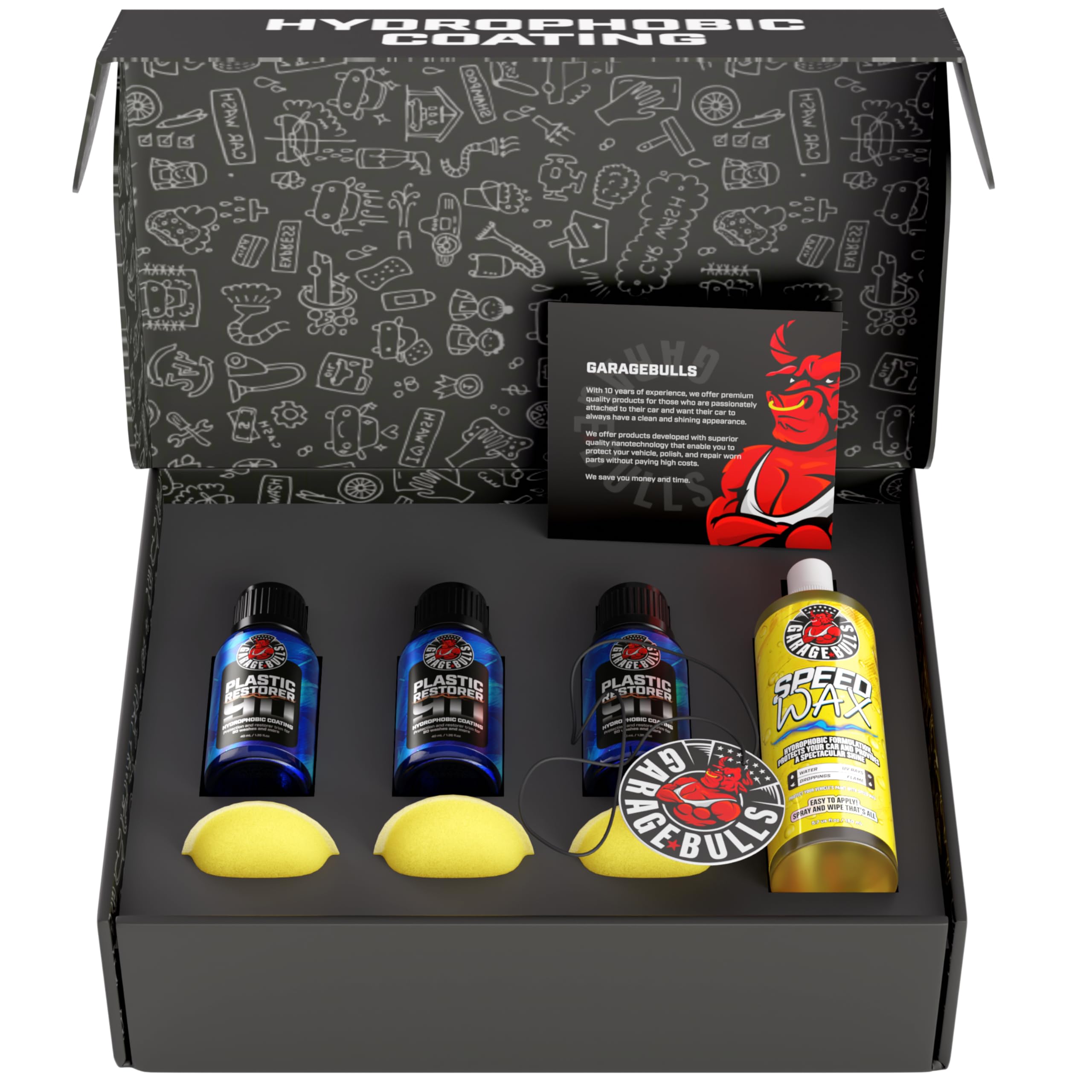 garage bulls Car Plastic Restorer & Hydrophobic Trim Ceramic Coating Kit Car Accessories Long Lasting Coating 30ml, 1fl oz (3 Pa