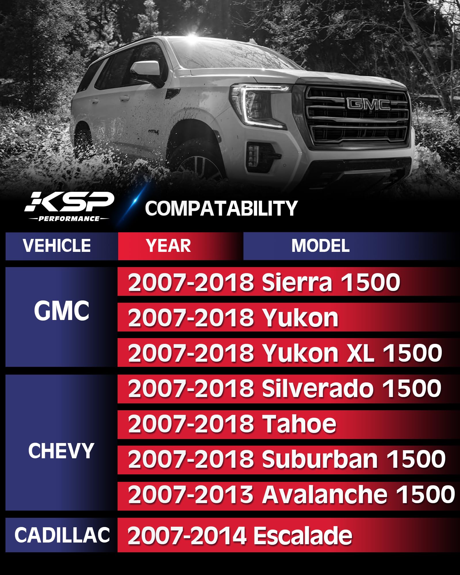 Ksp Upper Control Arm Fit For Sierra Silverado1500, Tubular Fit 2-4'' Lift For 2007-2018 Silverado Sierra 6-Lug 2Wd/4Wd Oe Stamp