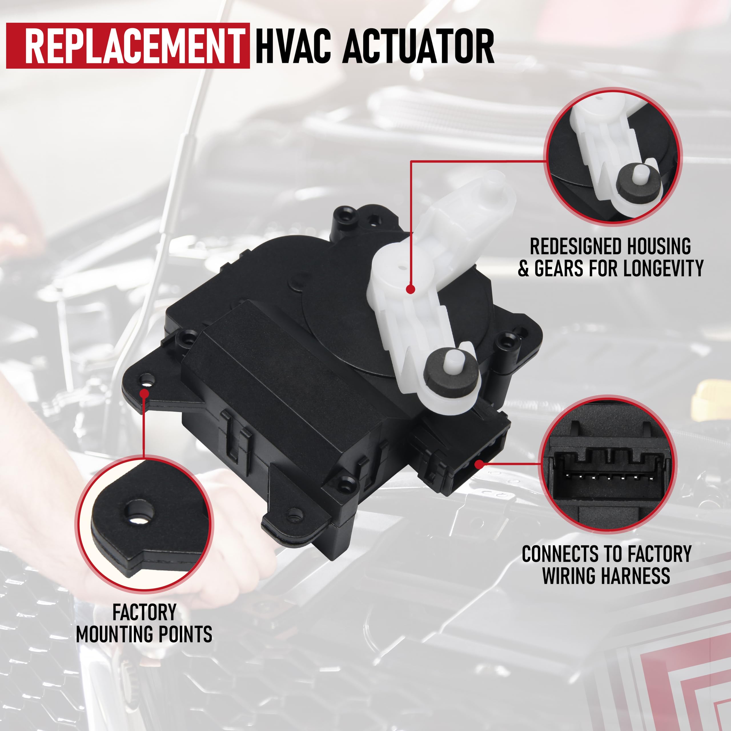 Hvac Air Blend Door Actuator Heater Replacement- Compatible With Honda Vehicles - 2005-2010 Odyssey, 2006-2014 Ridgeline - Repla