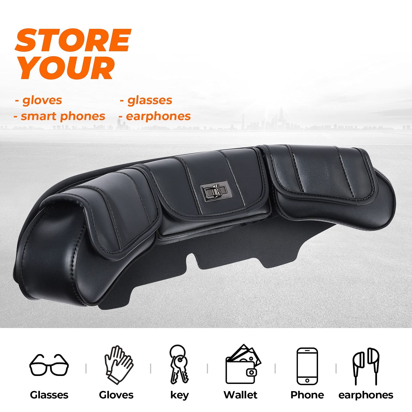 Kemimoto Touring Windshield Bags, Batwing Fairing Pouches Compatible With 1996 1997 1998-2013 Touring Street Glide Electra Glide