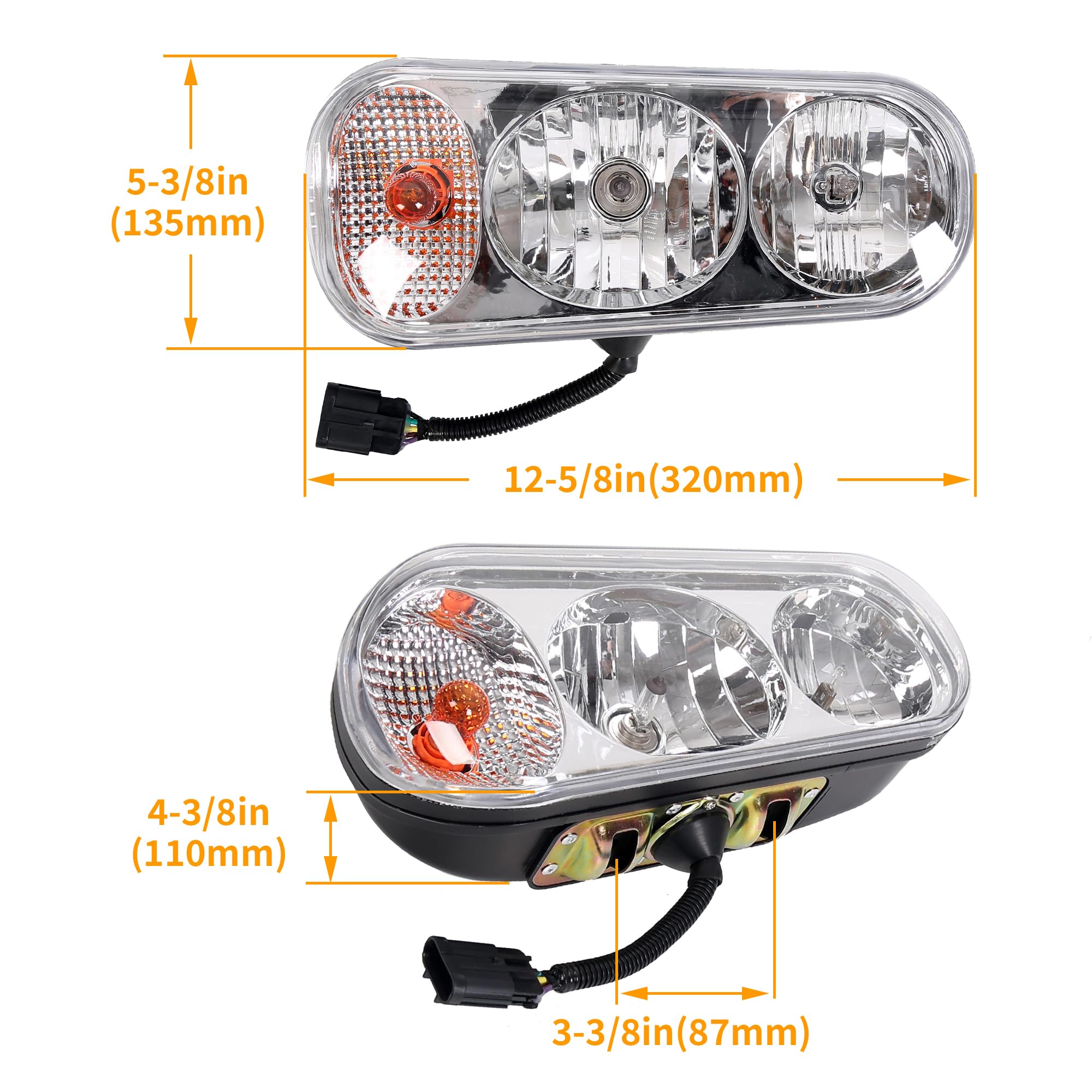 ECOTRIC Universal Halogen Snow Plow Lights Kit Compatible with Boss Western Meyer Blizzard Curtis Snowdog