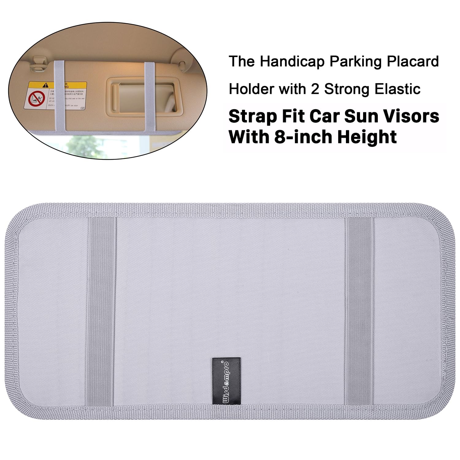 Handicap Placard Holder For Auto, Wisdompro Disabled Parking Permit Sign Protector For Car Sun Visor With Note Paper Slot, Pen H