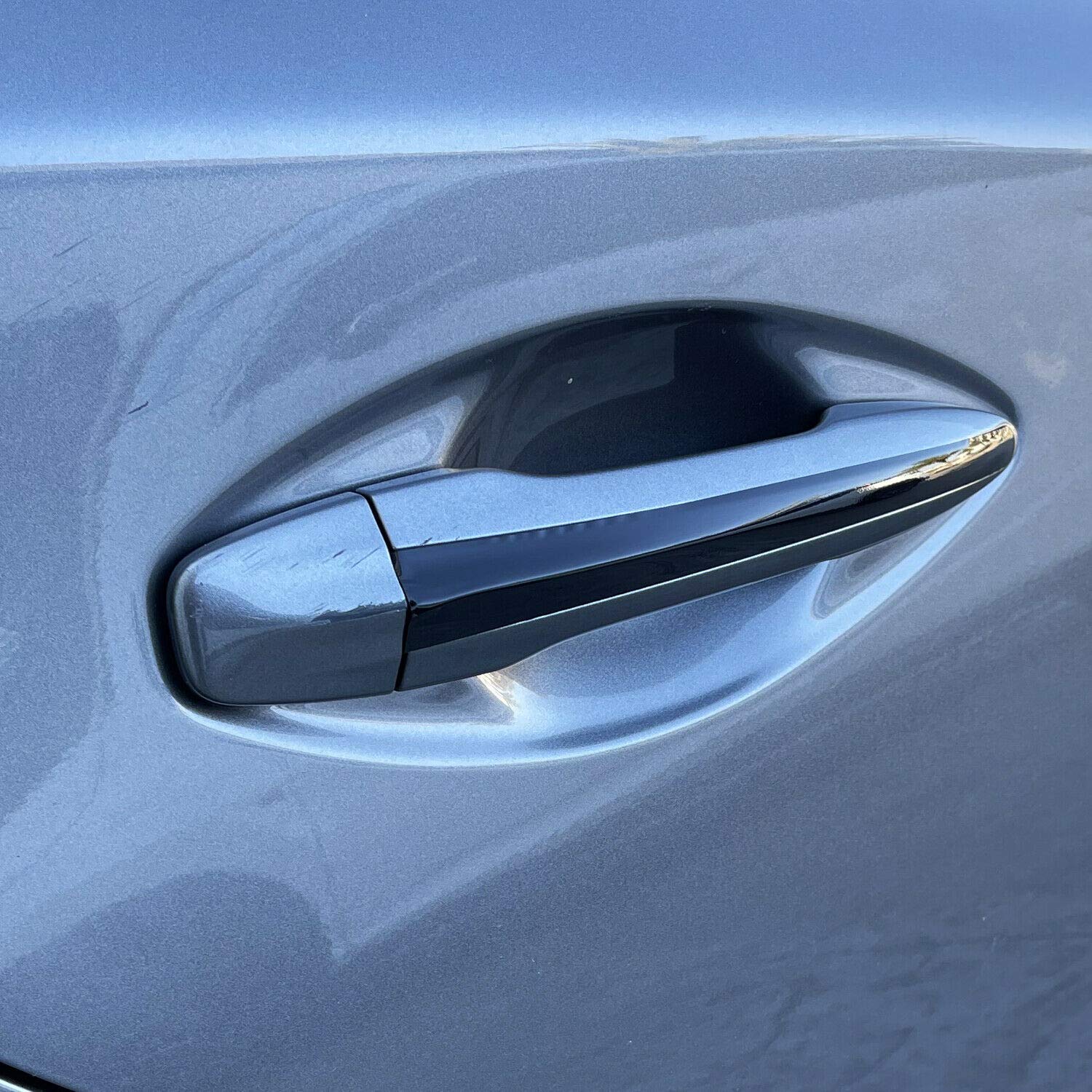 Chrome Delete Blackout Vinyl Overlay For 2014-2022 Infiniti Q50 Q50S Door Handle Trim (Gloss Black)
