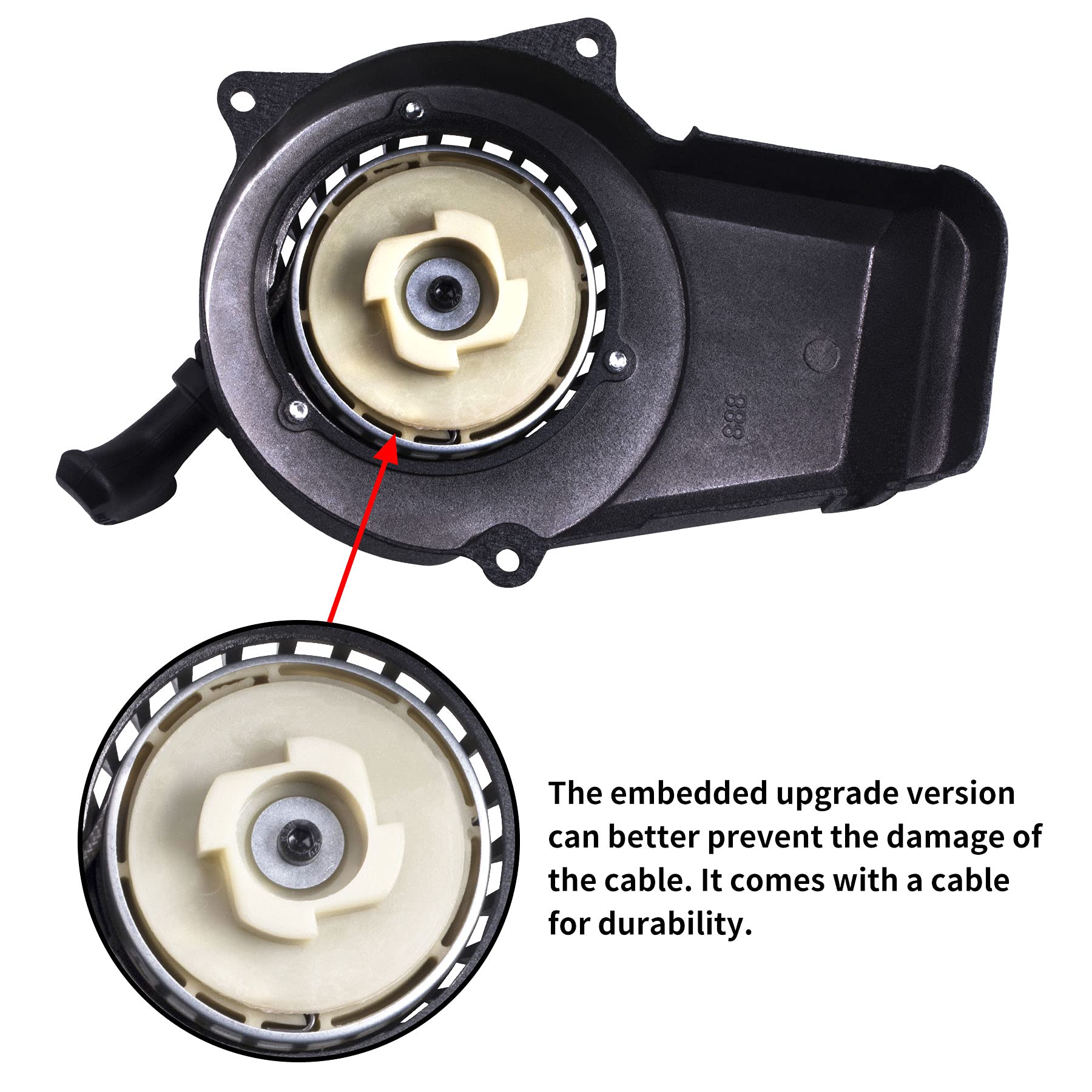 Cncmotok Pull Start Recoil Starter Alloy With Screws Drawstring Wrench Compatible With 2 Stroke 47Cc 49Cc Pocket Coolster Ssr Sx50 Mini Dirt Bike Moto Quad Atv