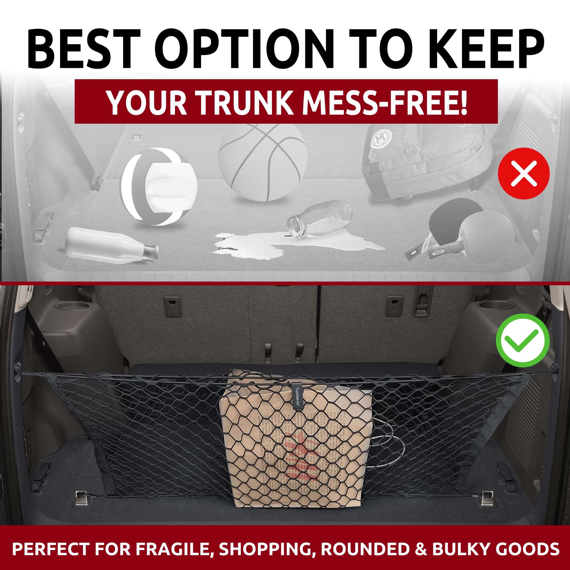 Envelope Style Automotive Elastic Trunk Mesh Cargo Net For Lexus Gx460 2010-2023 - Premium Trunk Organizers And Storage - Luggag