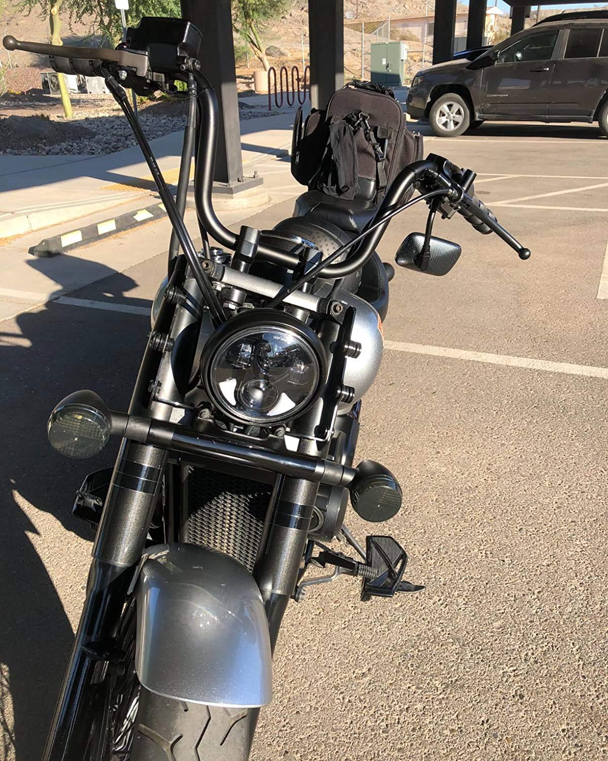 Kemimoto 1 Inch Motorcycle Handlebar Risers, Aluminum Alloy Motorcycle Risers, Compatible With Sportster Softail Dyna V-Star Shadow, Universal Motorcycle Accessories, Black