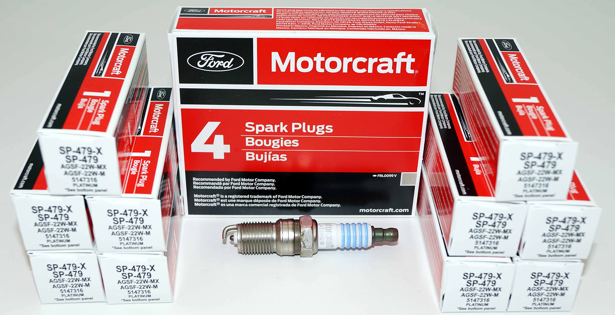 Pack Of 10 Genuine Motorcraft Spark Plug Sp-479 Agsf22Wm