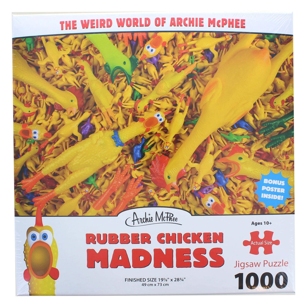Accoutrements Rubber Chicken Madness Standard Funny Collectible Jigsaw Puzzle, Multicolored
