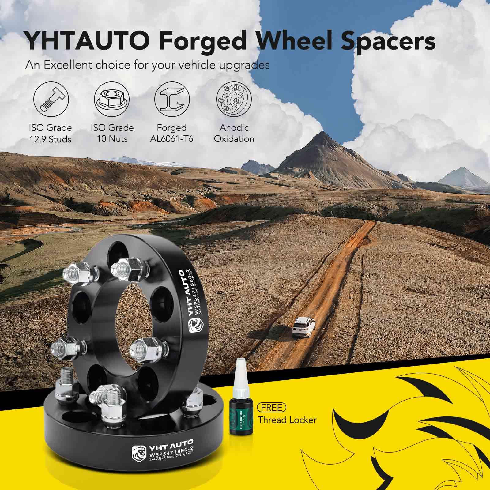 Yhtauto 5X4.75 Wheel Spacers 1.25 Inch Fits Chevrolet Camaro, Corvette, Cadillac, Gmc, Pontiac Models, Forged Tire Spacers 1.25