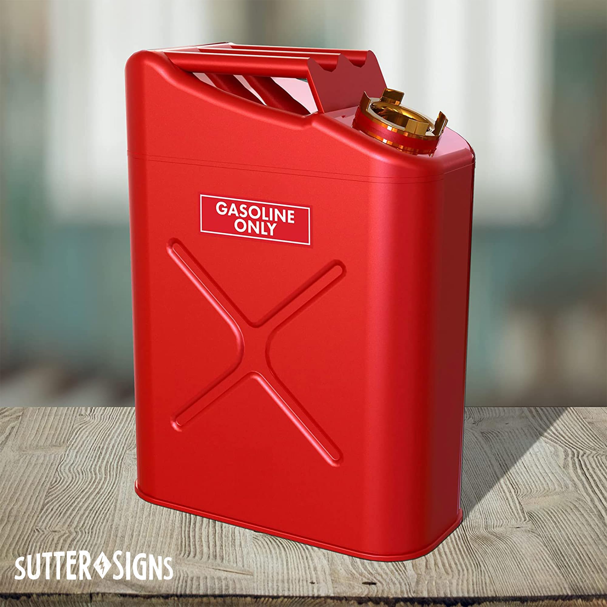 Sutter Signs 3Pc Gasoline Only Stickers For Fuel Tank | Weatherproof Adhesive Decals For Trucks, Tractors, Fuel Cans, Gas Caps