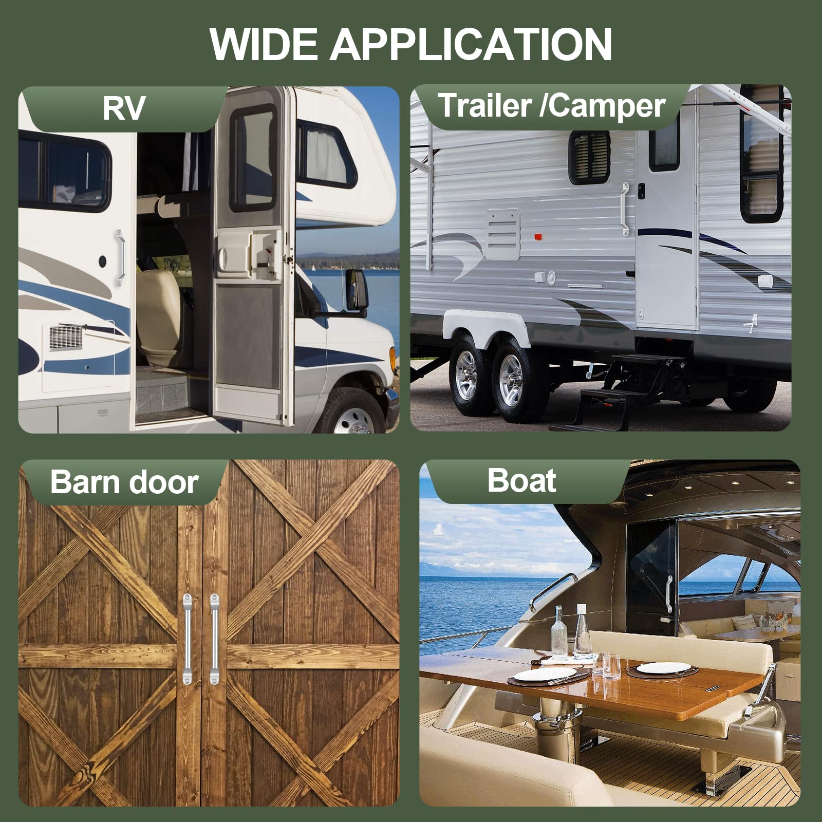 ESUDNT RV Grab Door Handle, Heavy Duty 304 Stainless Steel Metal for Camper, Trailer, Cargo Trailer, Motor Home, Boat, Automotiv