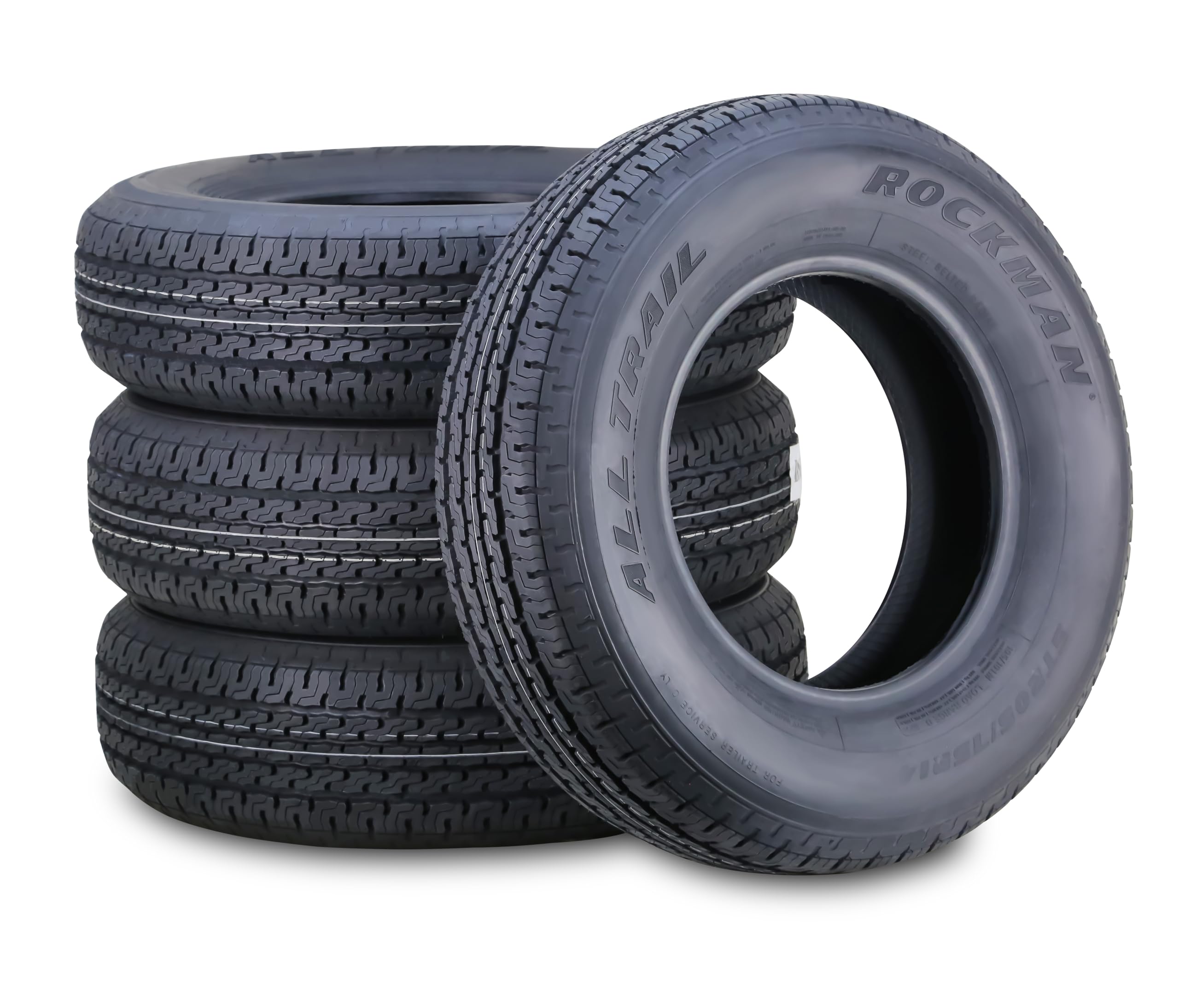 ROCKMAN Trailer Tire ST205/75R14 8-Ply Load Range D 105M Steel Belted Radial 11165, Set4