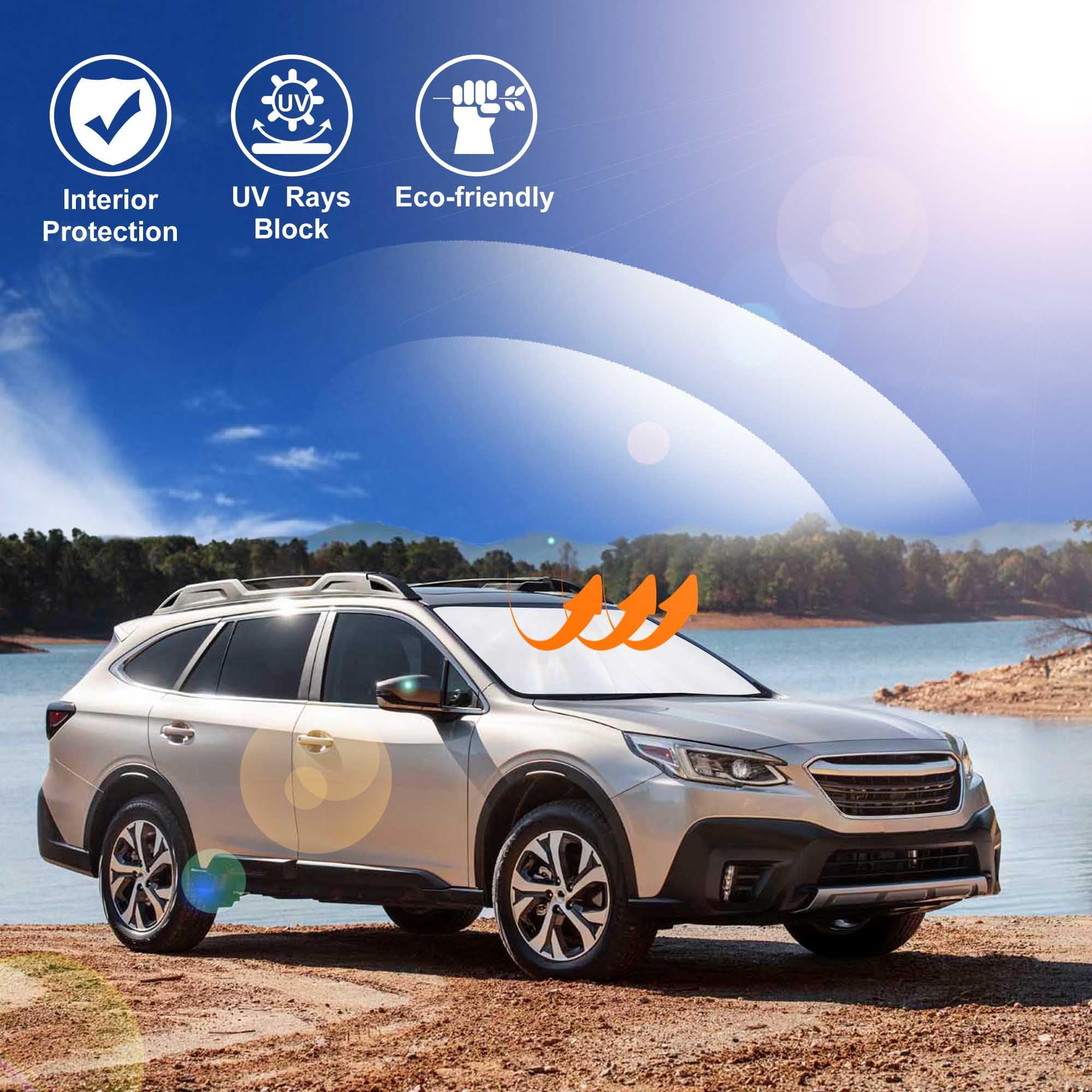 Windshield Sun Shade Compatible With 2020-2024 2025 Subaru Outback Suv, Base, Premium, Limited, Touring Accessories Sun Visor He