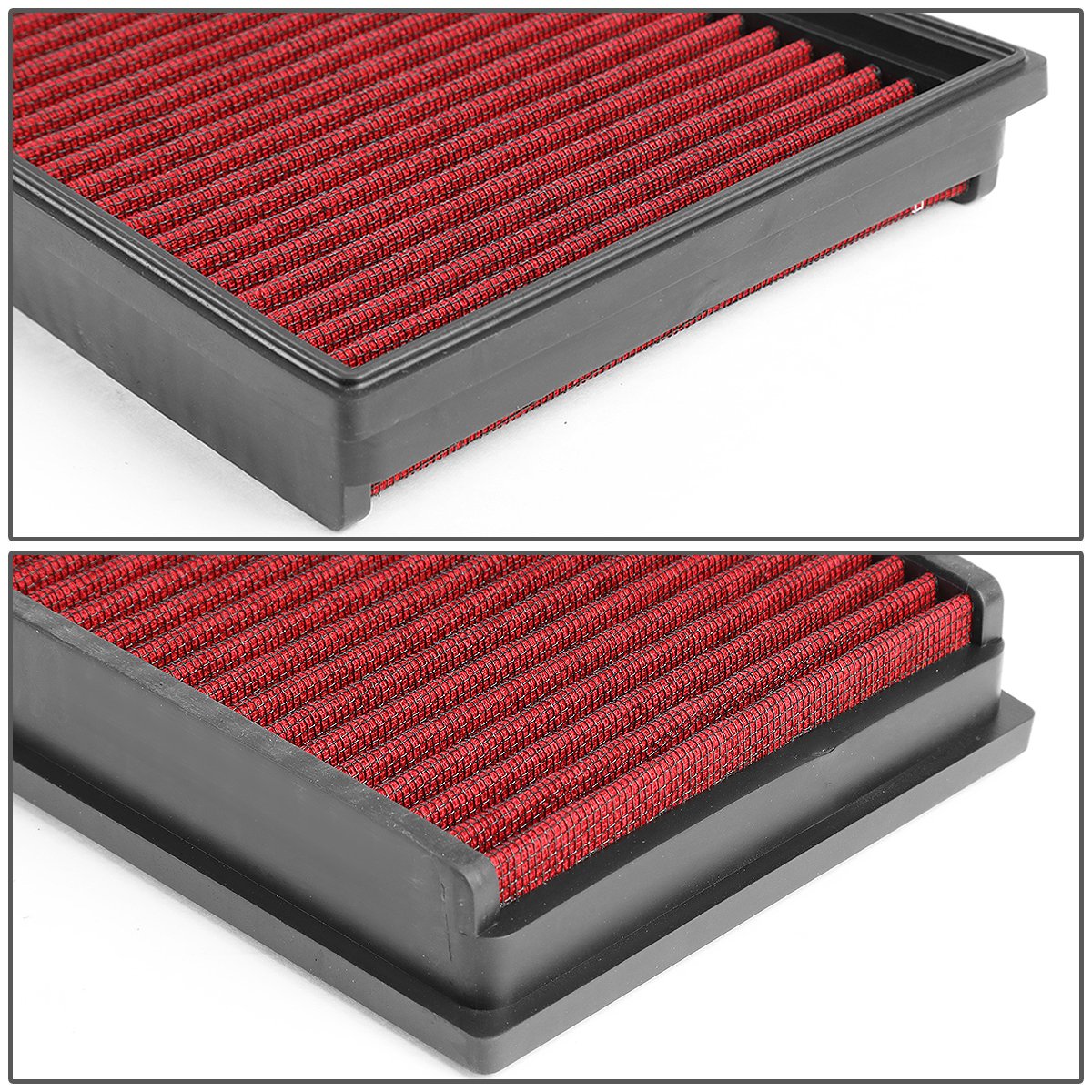 Dna Motoring Afpn-130-Rd Clean Air Washable Drop In Panel Air Filter Enhance Engine Performance Power & Acceleration Improve [Co