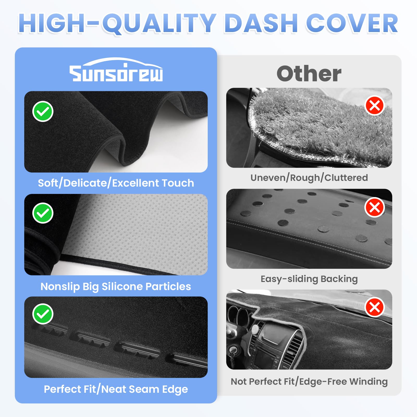 Sunsdrew Dash Cover For 2022-2025 Nissan Frontier Dashboard Cover Mat For Frontier Accessories Suede Dash Mat Frontier Sun Shade