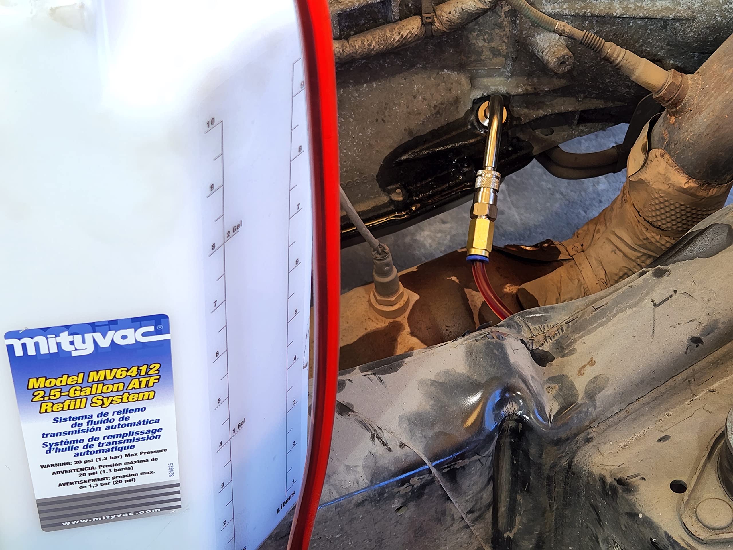 Mityvac MV6412 ATF Pneumatic Refill System; Air Operated, Services Sealed Automatic Transmissions with up to 2.5 Gallons of Flui