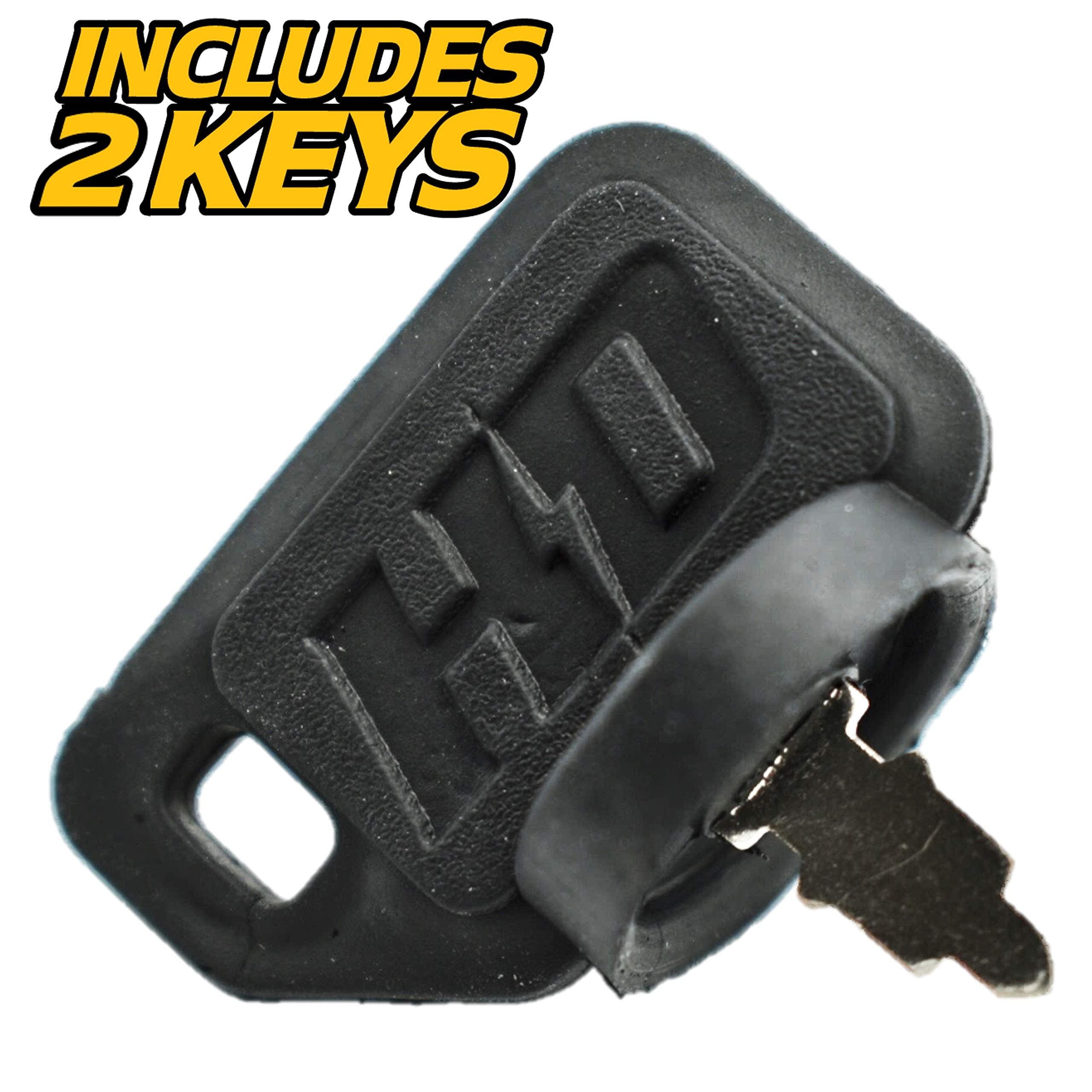 HD Switch Ignition Switch for Kubota Z-Series Mowers - Black with 2 Umbrella Keys & Free Carabiner