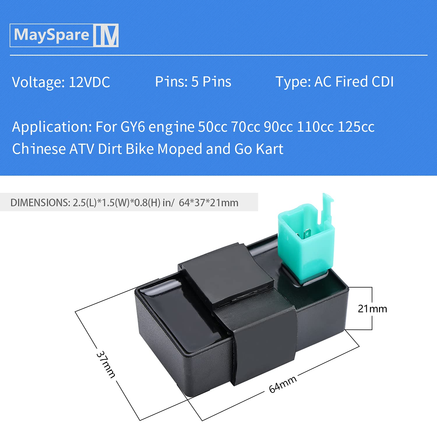 5 Pin AC CDI Box Compatible with COOLSTER 125cc 3125B 3125R 3125XR8 SSR Dirt Bike Chinese 50c 70c 90cc 110cc 125cc ATV Quad Go K
