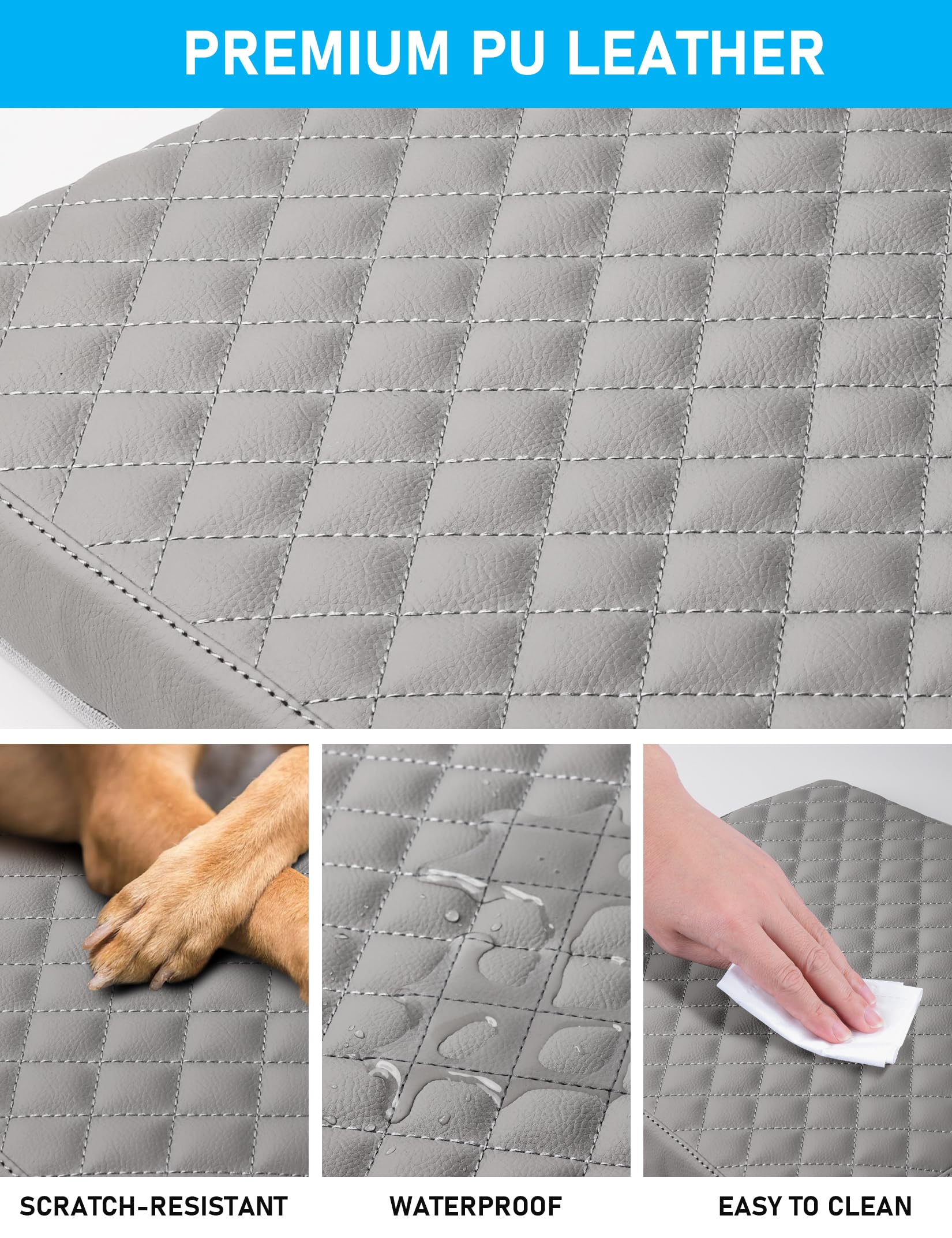 Sinvanho Center Console Armrest Cover For 2015-2024 Ford F150 F250 F350 F450 F550 With 40/20/40 Jump Seat, Pu Leather Middle Con