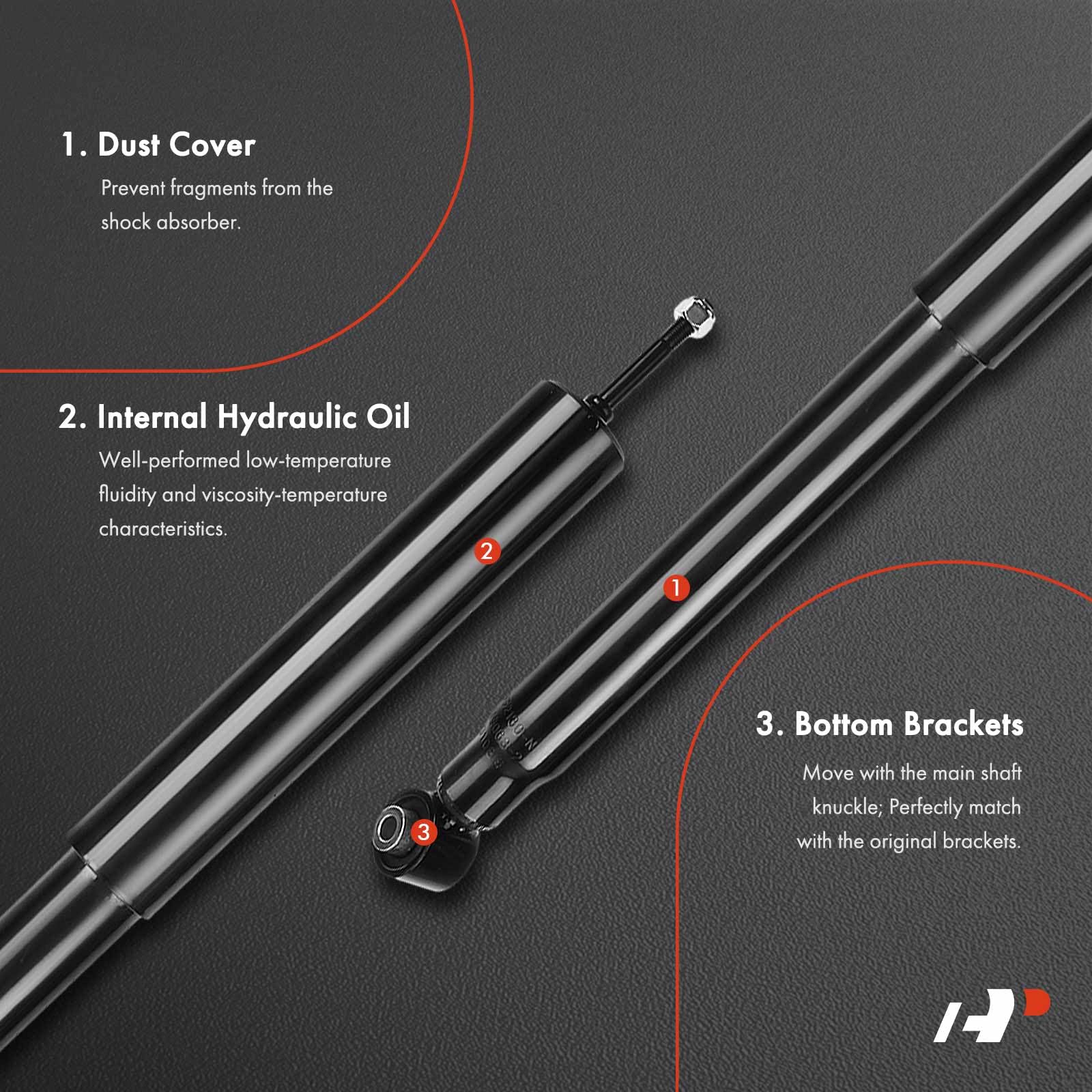 A-Premium Rear Pair (2) Struts Shock Absorbers Compatible With Ford Edge & Lincoln Mkx 2007-2010, Driver And Passenger Side