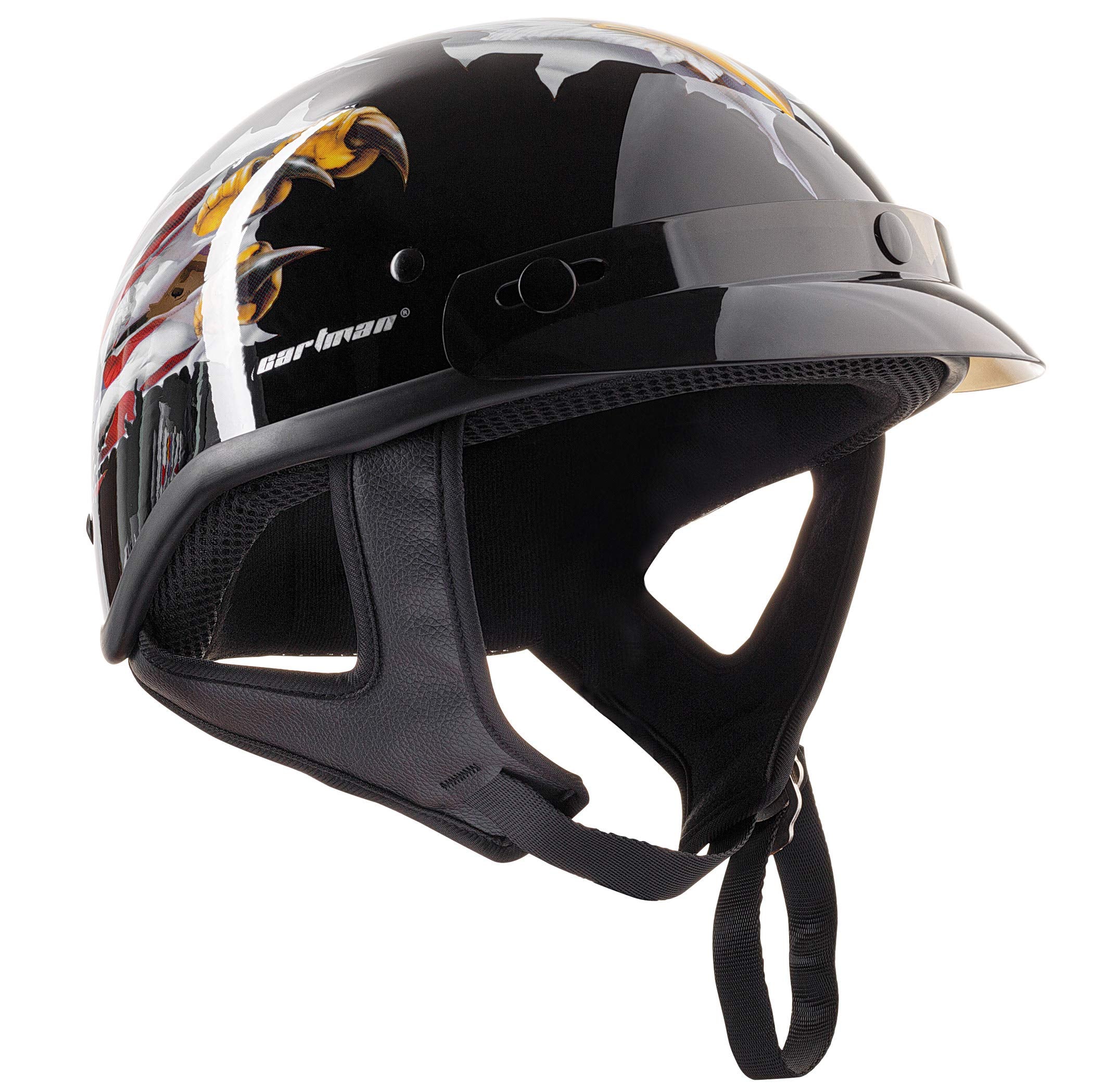 Cartman Cruiser Scooter Motorcycle Half Face Helmet, Patriotic Eagle Usa Graphics, Dot Approved For Bike Scooter Atv Utv Chopper