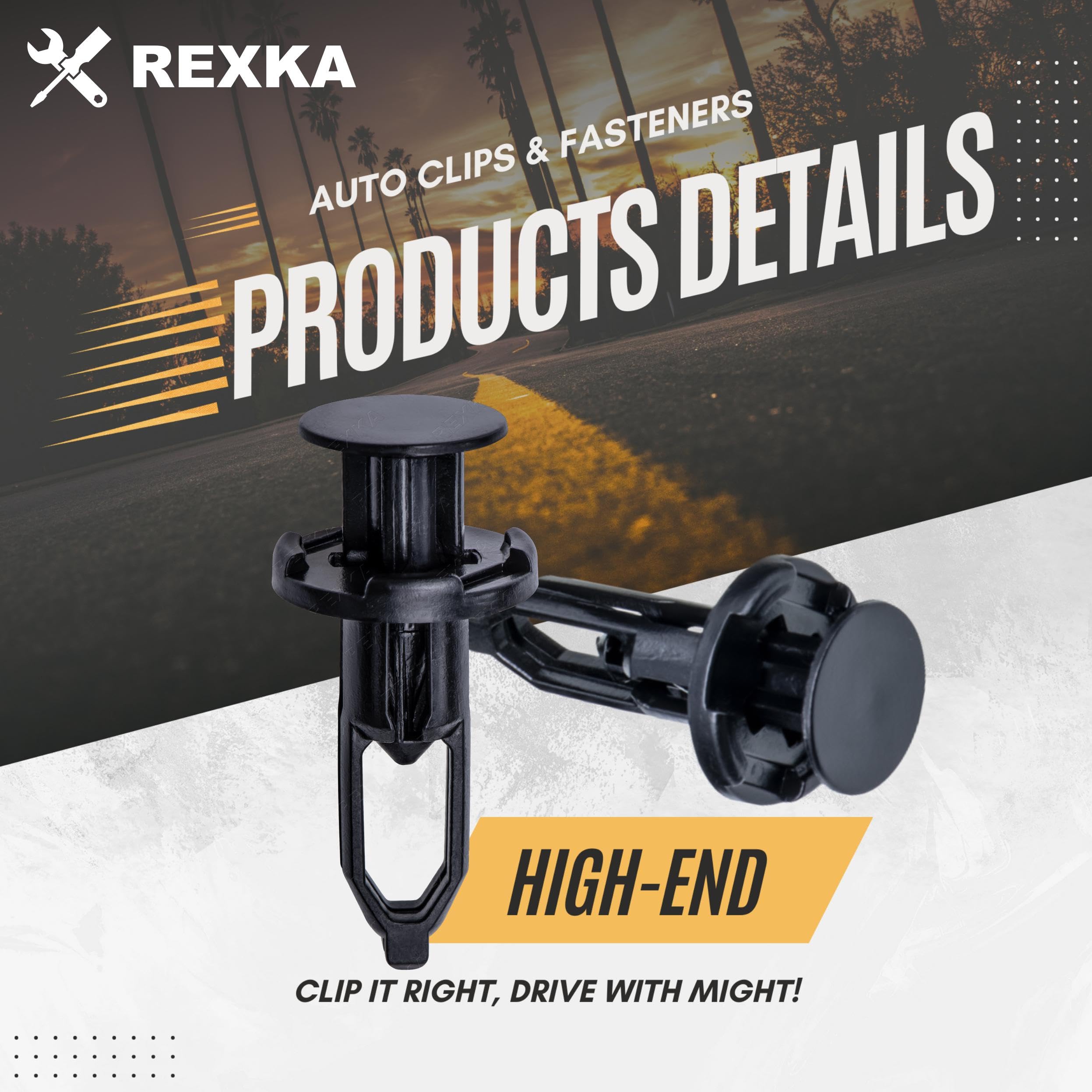 Rexka 25Pcs Fender Liner Bumper Cover Grille Retainer Clips Compatible With Toyota Lexus 52161-16010 52161-02020