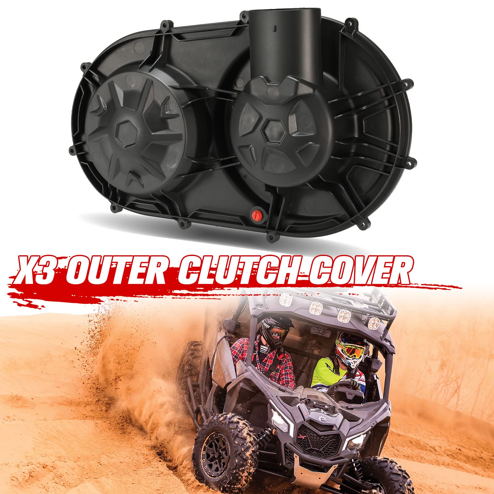HAKA TOUGH X3 Outer & Inner Clutch Housing Cover for 2017-2022 Can Am Maverick X3 Max, Replaces OEM #420212505,720212508,420