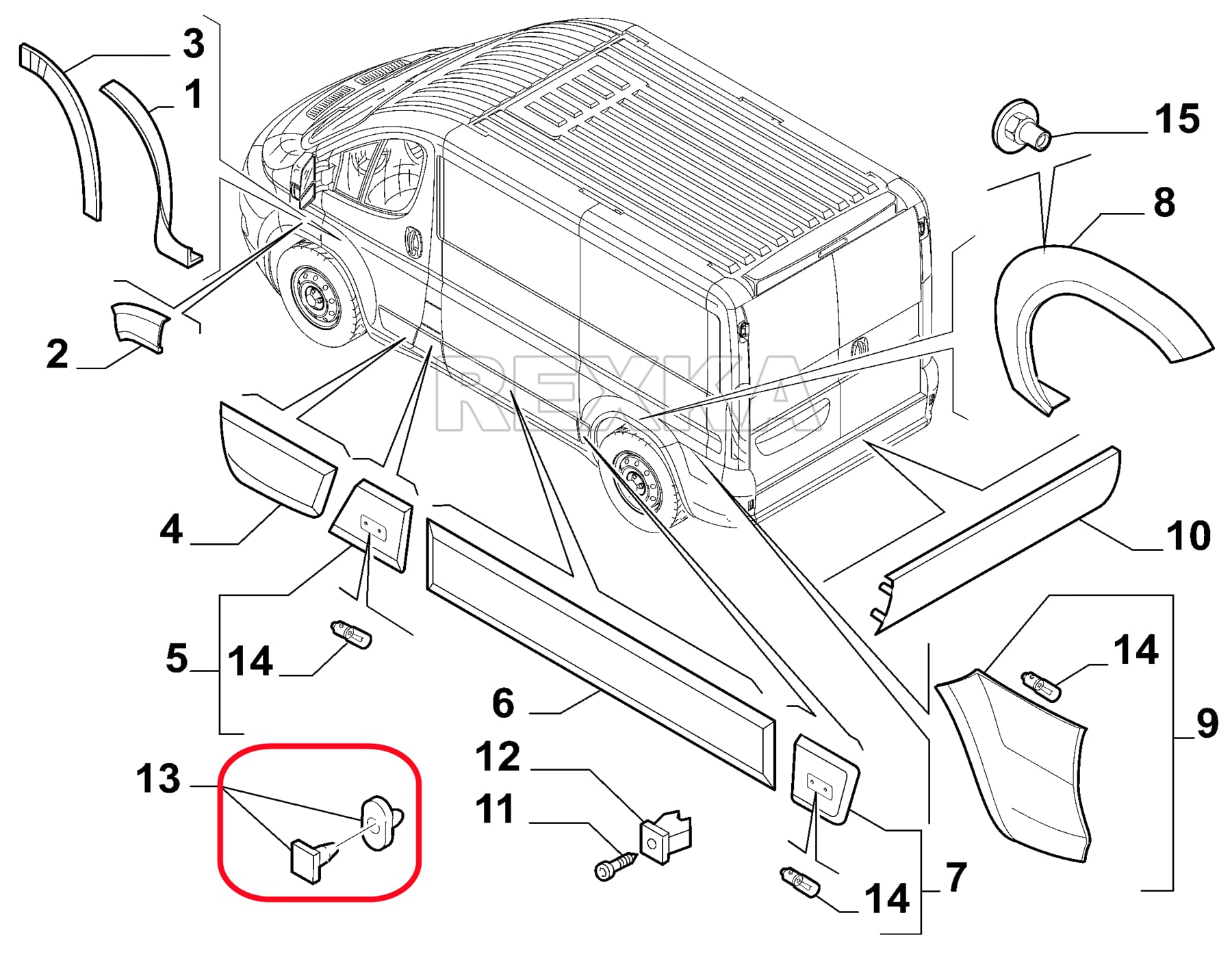 Rexka 51Pcs Back Door Trim Moulding Clip Compatible With Ram Chrysler 68093998Aa Dodge Ram Promaster 1500 2500 3500 2014 - On 68