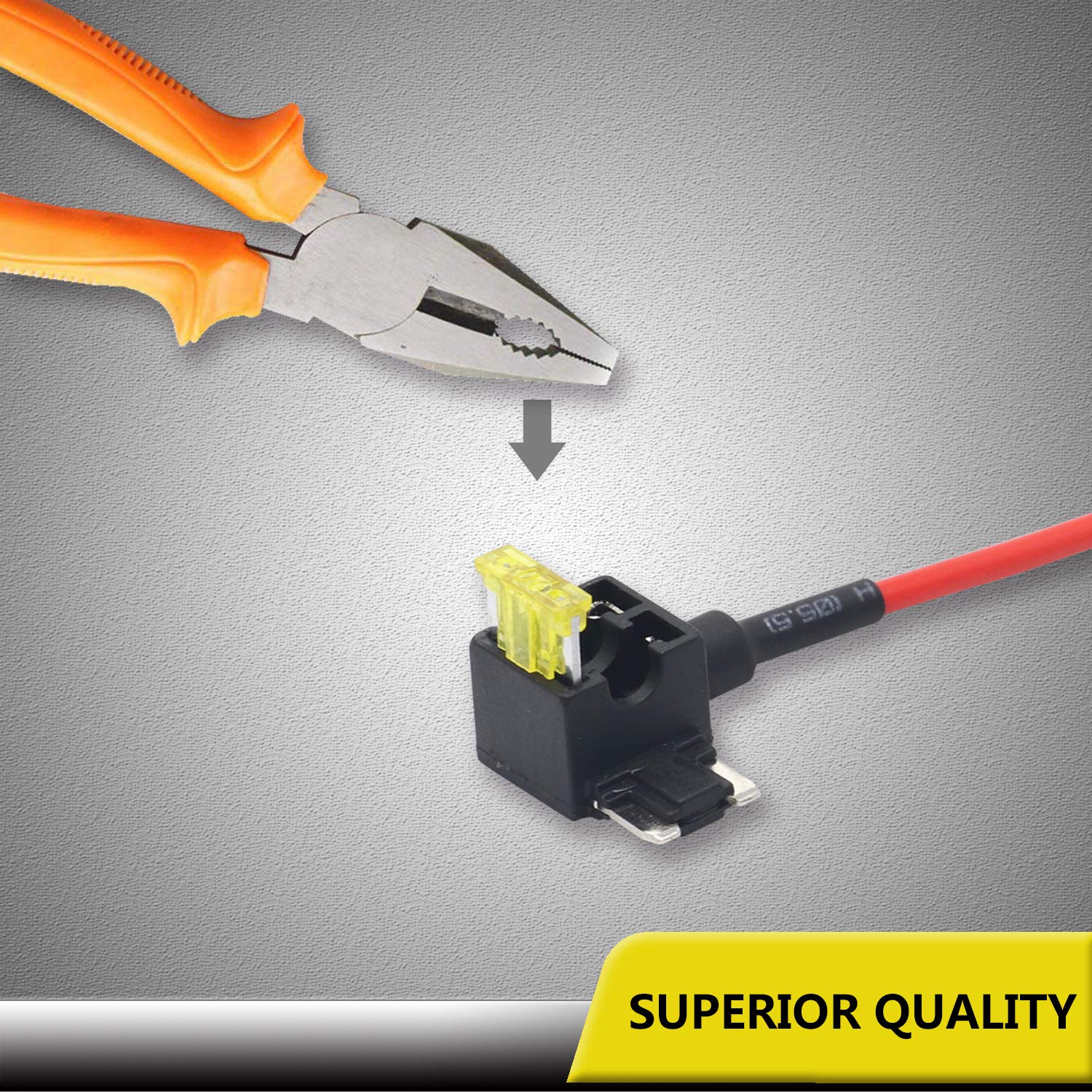 Recoil Ft3-10 10 Pack 12V Car Add-A-Circuit Fuse Tap Adapter Acn Blade Fuse/Low Profile Mini Fuse With 10Pcs 10A And 20A Fuses