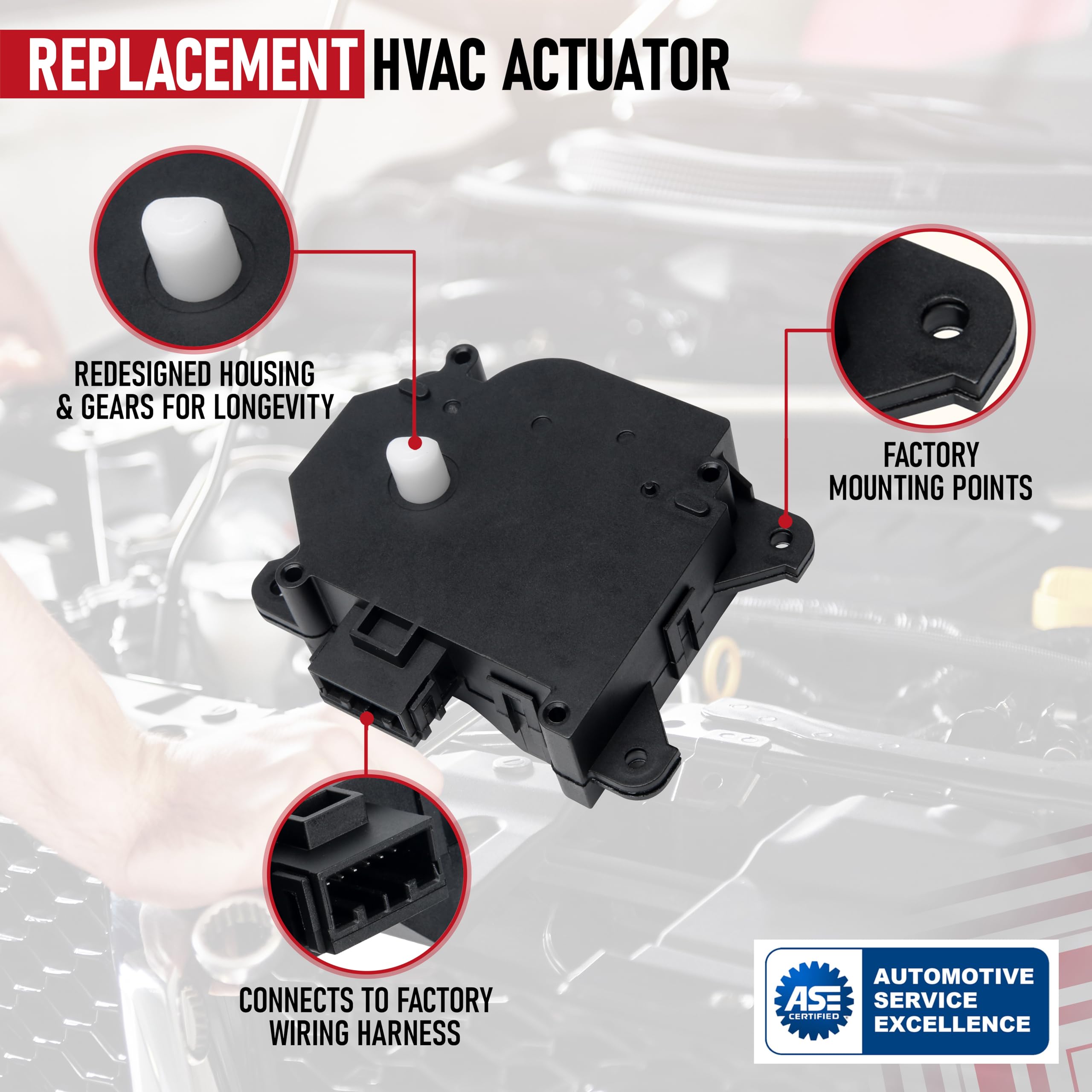 Hvac Air Blend Door Actuator Mode Replacement By Aa Ignition - Replaces Parts 604-879, 79140-Sna-A01, 79140Snaa01 - Compatible W
