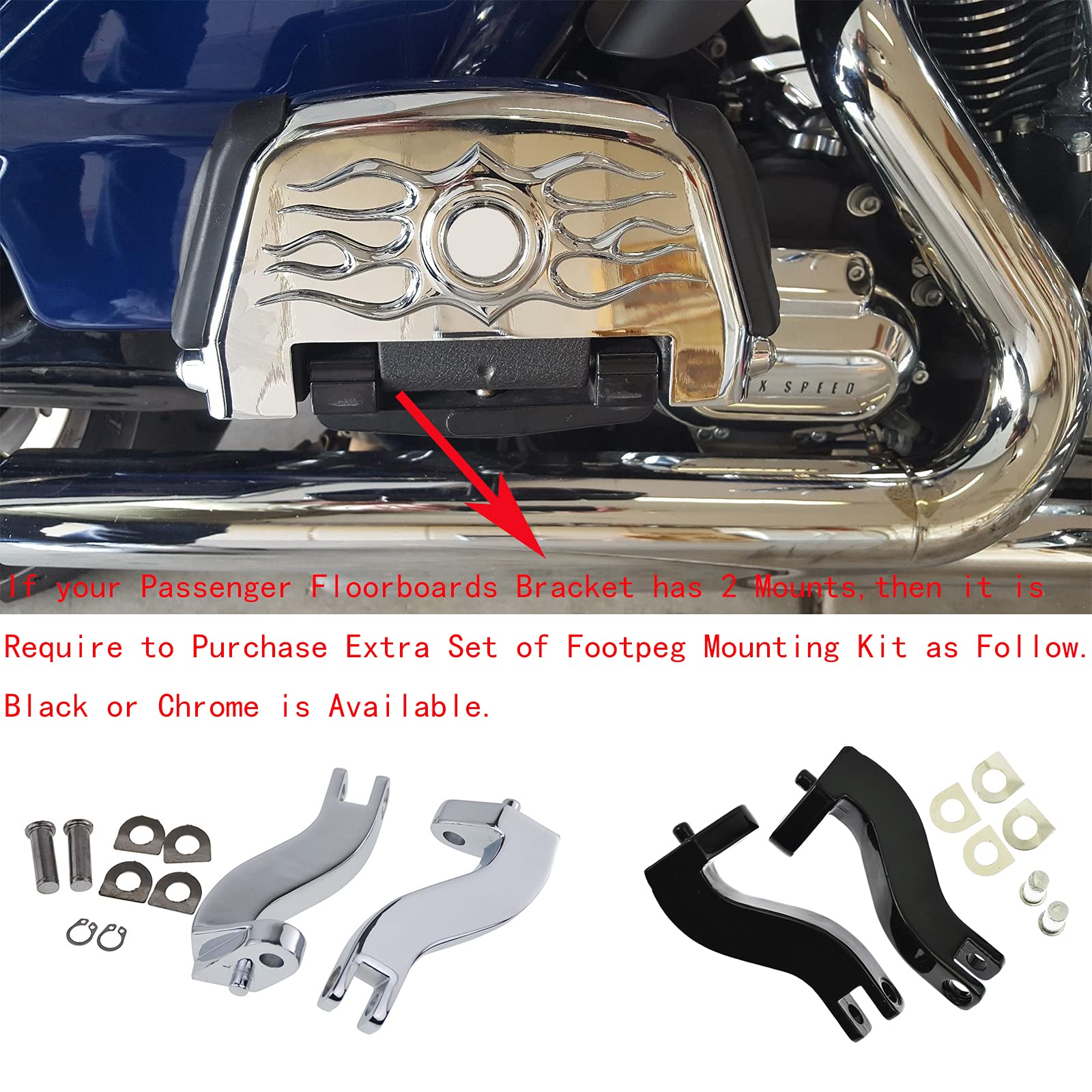 Hdbubalus Motorcycle Floorboards Aluminum Male Mount Foot Pegs Floor Board Black Fit For Harley Touring Electra Glide Road Glide Road King Dyna Sportster 1 Pair