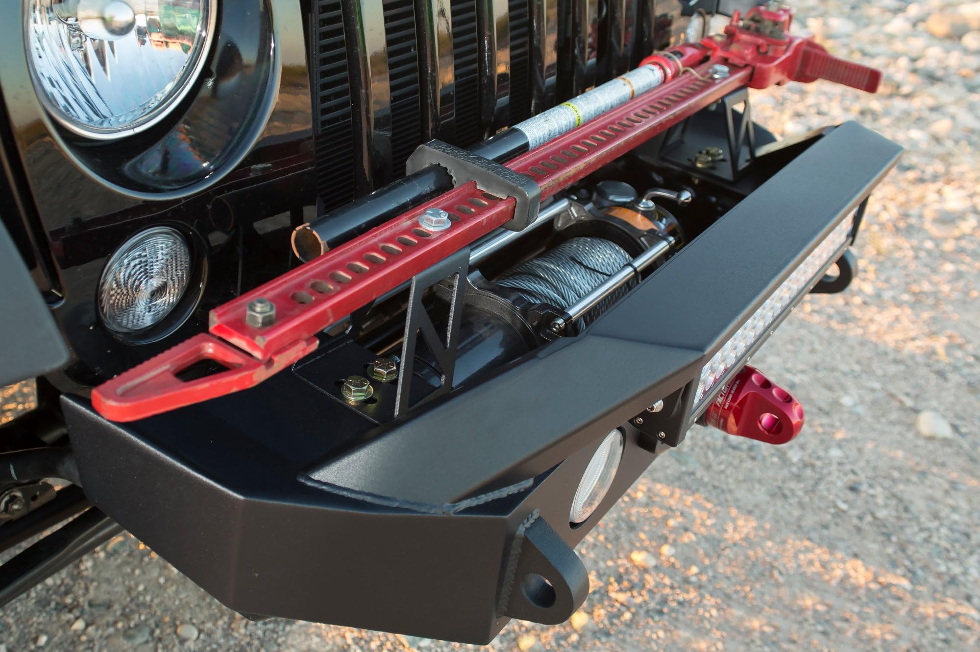 Magnum Fbm21Jpn-Rt Bumper For Jeep Wrangler (W/Rt-Series Light Bar Includes Skid Plate & Jack Mounts Reuse Factory Lights Winch)