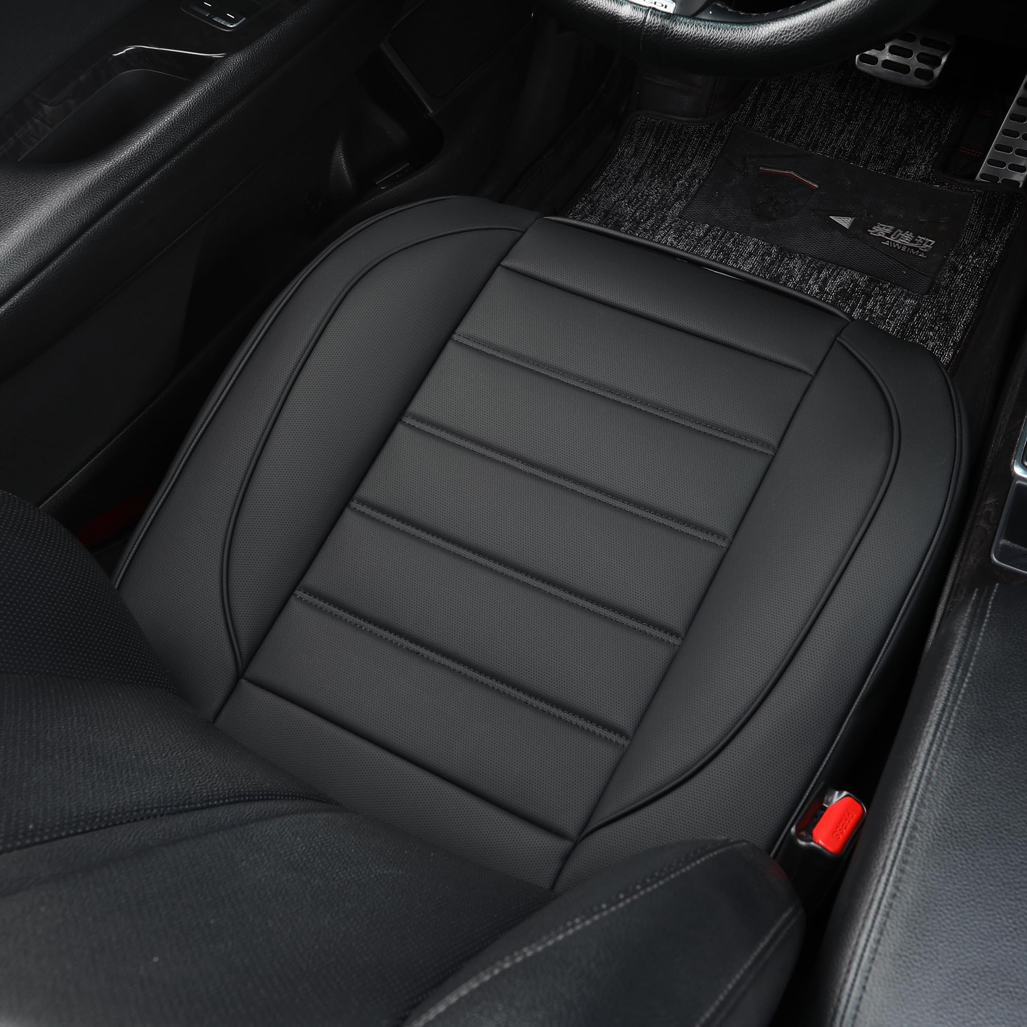 Vankerful 1 Pack Leather Front Car Seat Covers,Bottom Seat Covers for Cars,Driver Car Seat Cushion Cover,Luxury Seat Protectors,