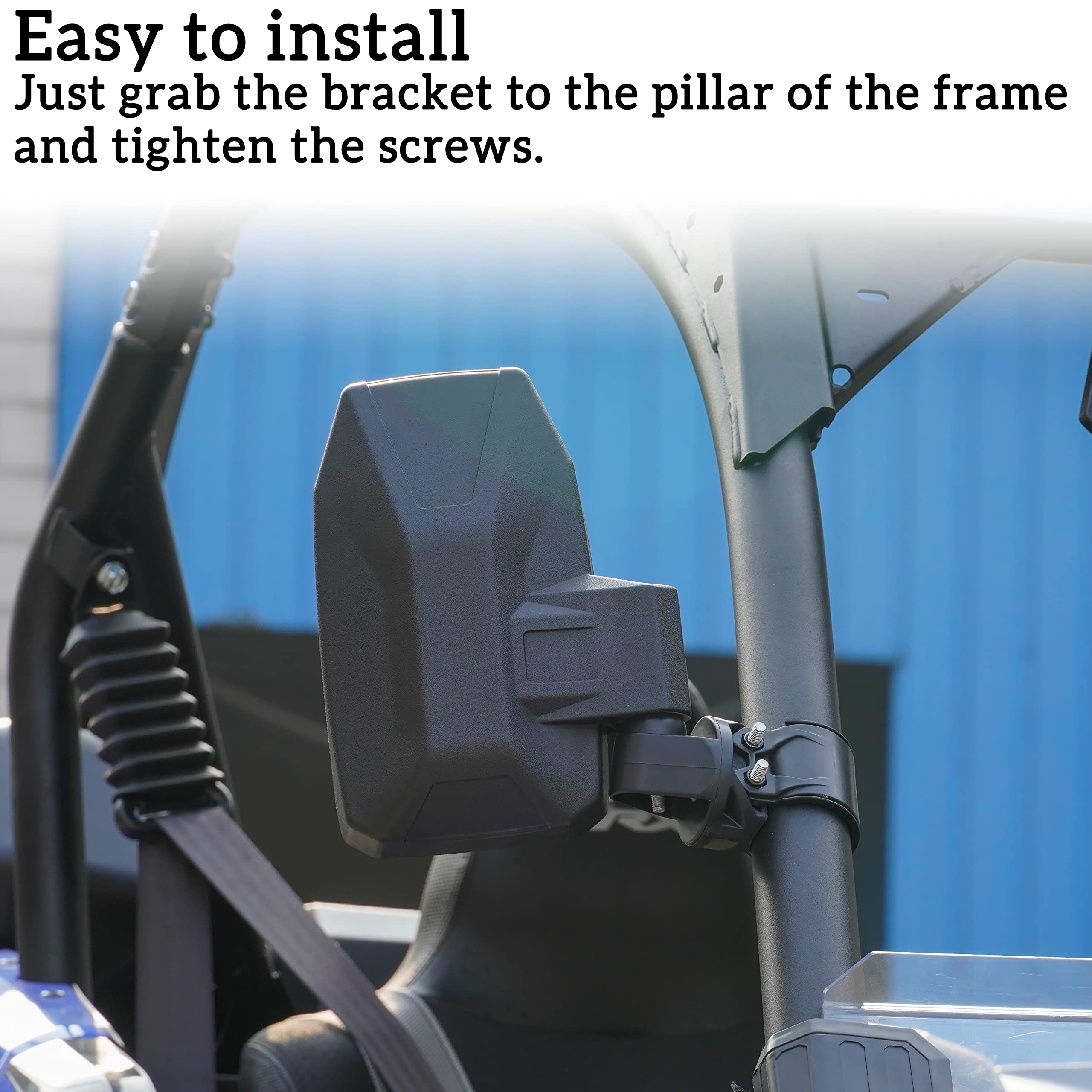 SAUTVS Adjustable Folding Side Rear View Mirrors for Teryx KRX 1000, High-Definition Convex Premium Side Mirrors for Kawasaki Te