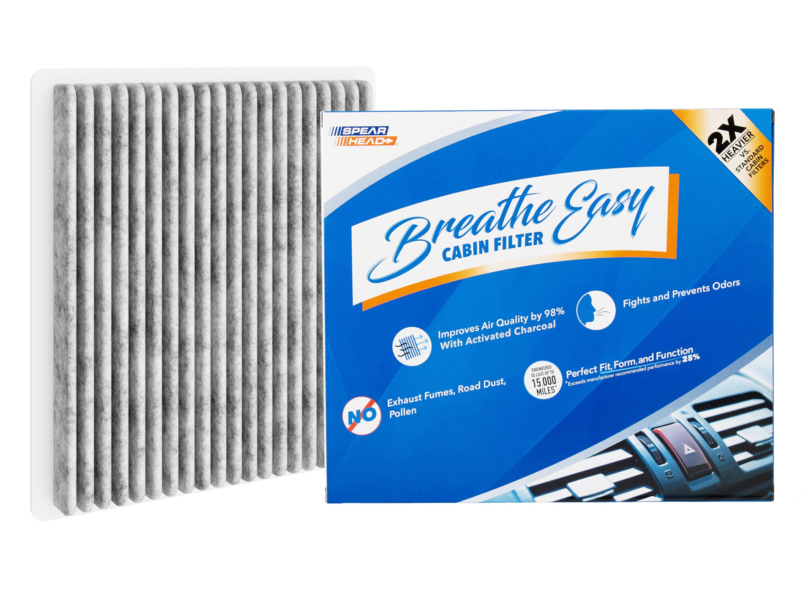 Spearhead Odor Defense Breathe Easy Cabin Filter | Fits 2001-05 Is300, 1999-03 Rx300, 2001-07 Highlander Like Oem | Up To 25% Lo