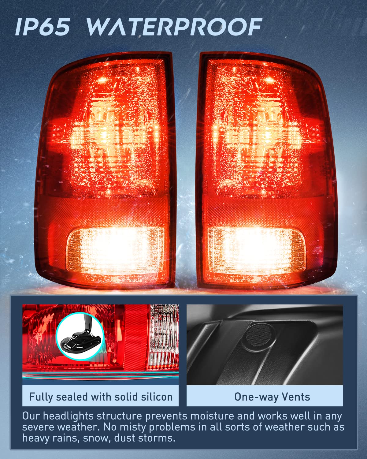 Nilight Taillight Assembly For 2009 2010 2011 2012 2013 2014 2015 2016 2017 2018 Dodge Ram 1500 2500 3500 2019 2020 2021 Classic Rear Lamp Oe Style W/Bulbs Driver And Passenger Side