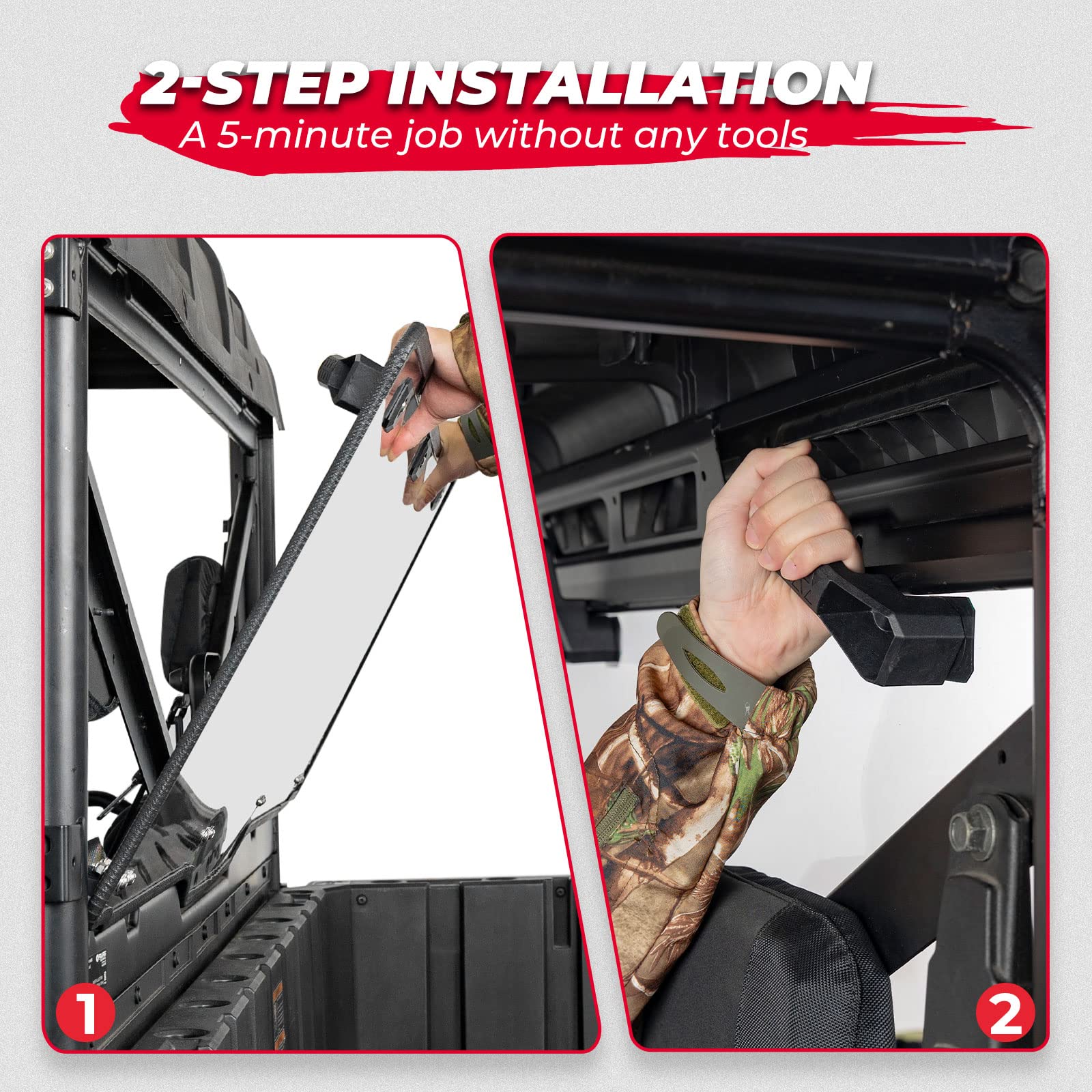 Kemimoto Hard Coated Rear Window, Pre-Installed Back Windshield Compatible With Polaris Ranger Xp 1000/Crew 2017-2025, Polaris R