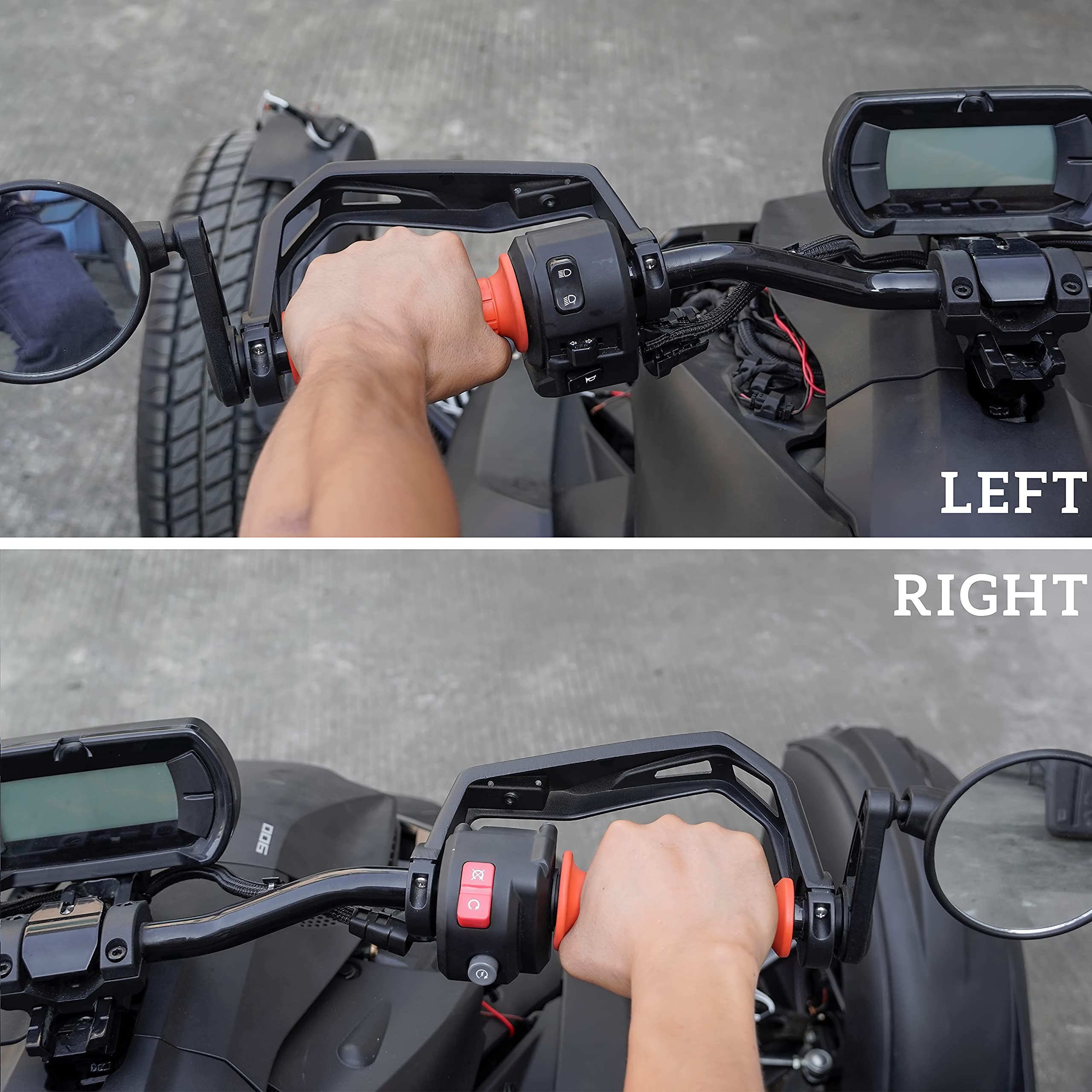 Sautvs Black Aluminum Handguards Hand Guards Kit For Can-Am Ryker 600 900 Sport & Ryker Rally Edition All Models Accessories (2P