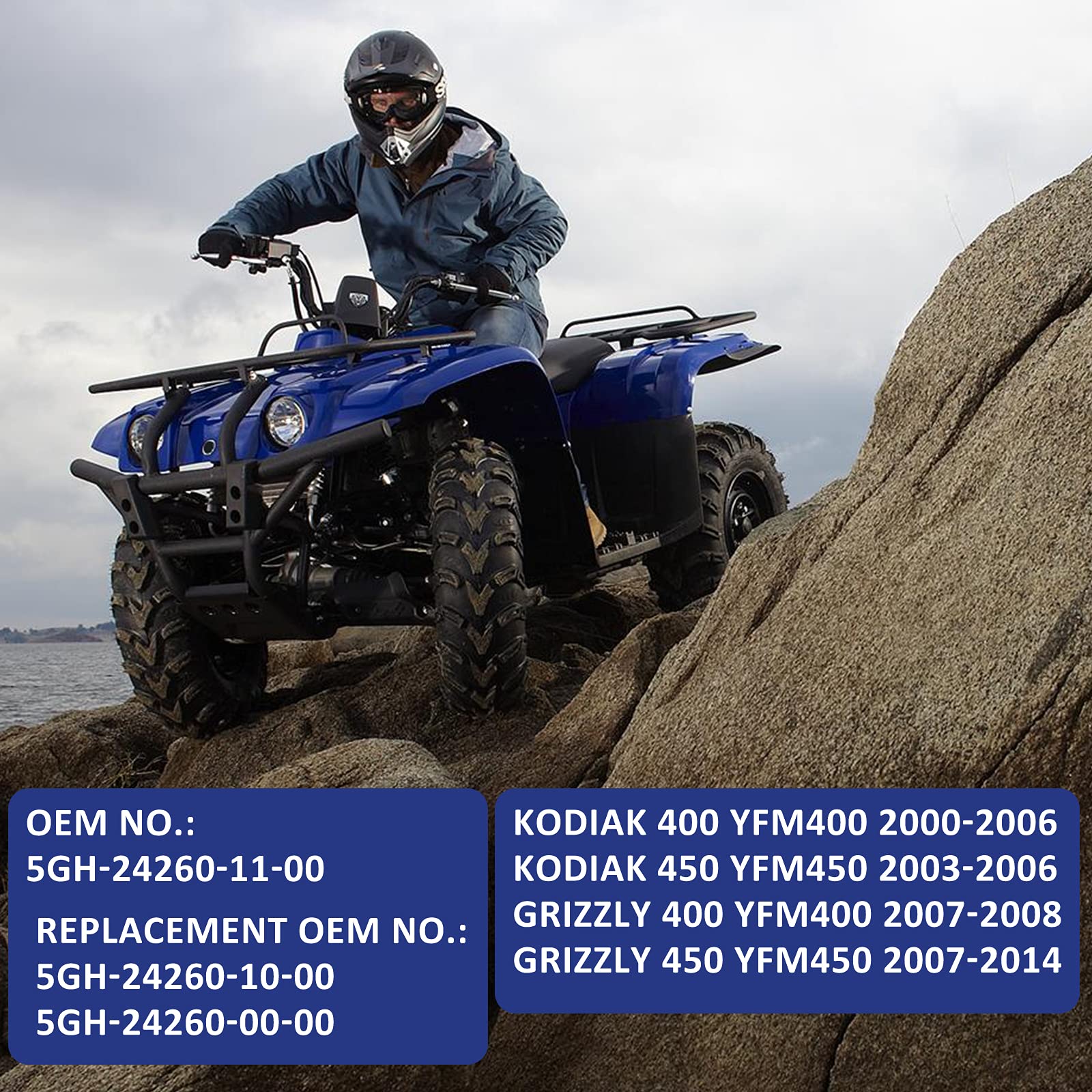 Fuel Gas Cap Gauge Meter For Yamaha Kodiak 400 Kodiak 450 Grizzly 400 Grizzly 450 Yfm400 Yfm450 (Oem# 5Gh-24260-11-00 5Gh-24260-10-00 5Gh-24260-00-00)