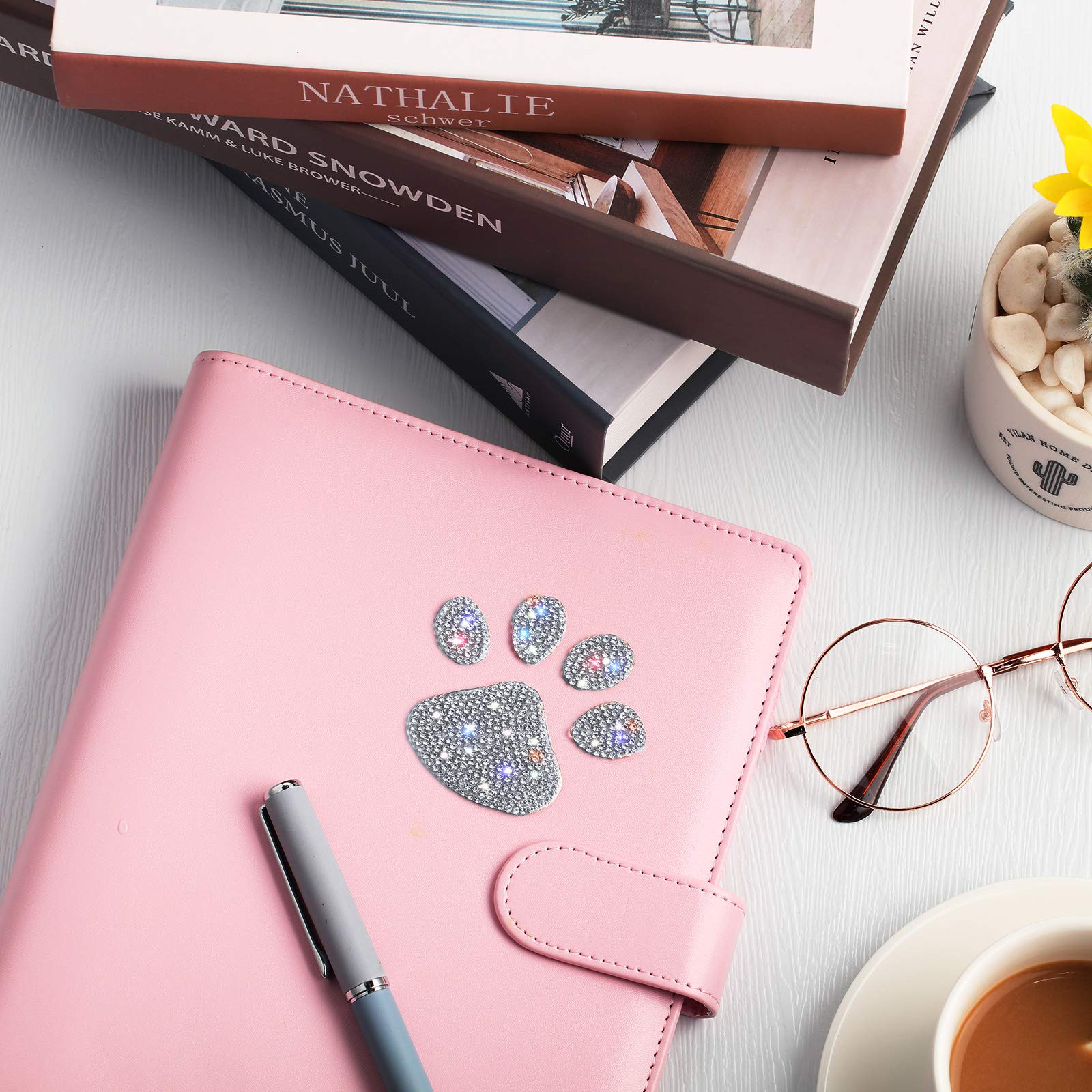 Bbto 4 Pcs Bling Paw Print Car Decal Dog Paw Print Stickers Bling Rhinestone Decoration Rhinestone Decals Stickers For Car Bumpe